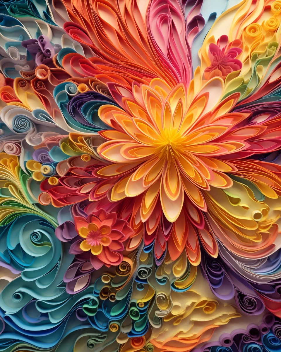 Psychedelic River: Multi-Dimensional Quilling Art