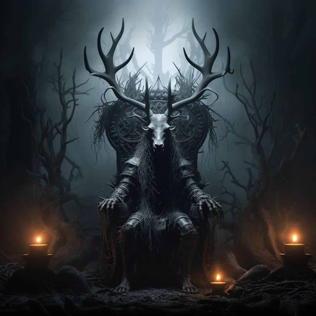 Enchanting Moonlit Forest: Ultra-realistic Vampiress with Horns