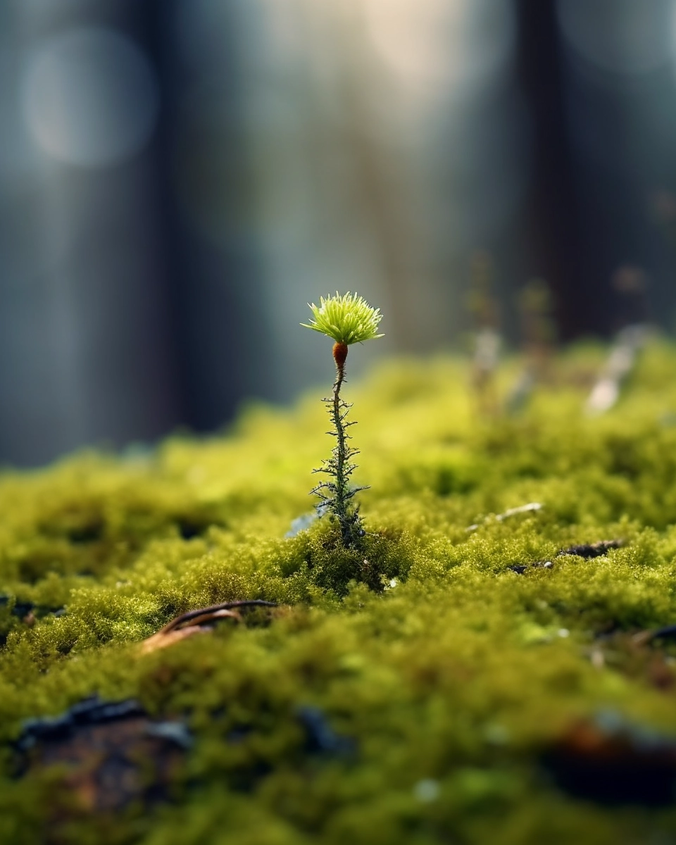 Magical Fuzzy Flower in Moss - Leica S3 Shot