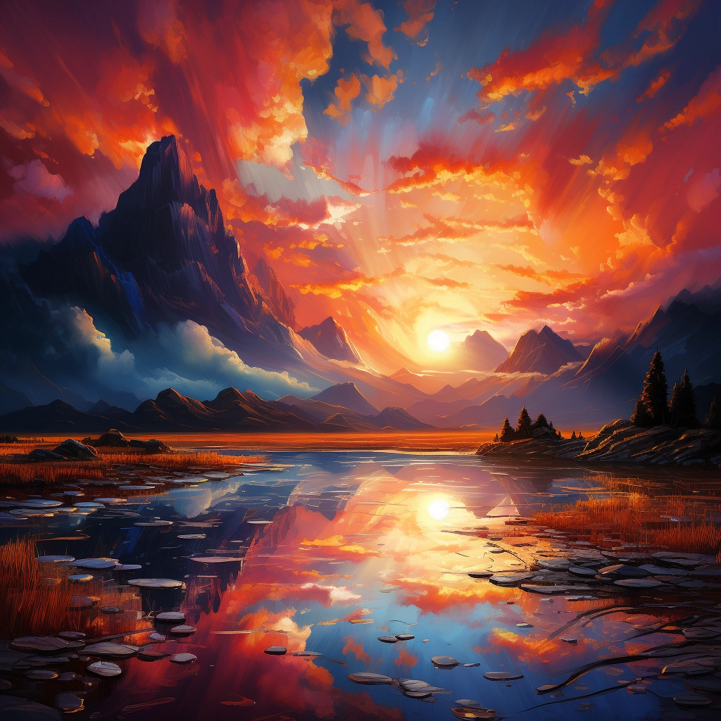 Captivating Sunset Artwork: Vibrant Colors and Stunning Beauty