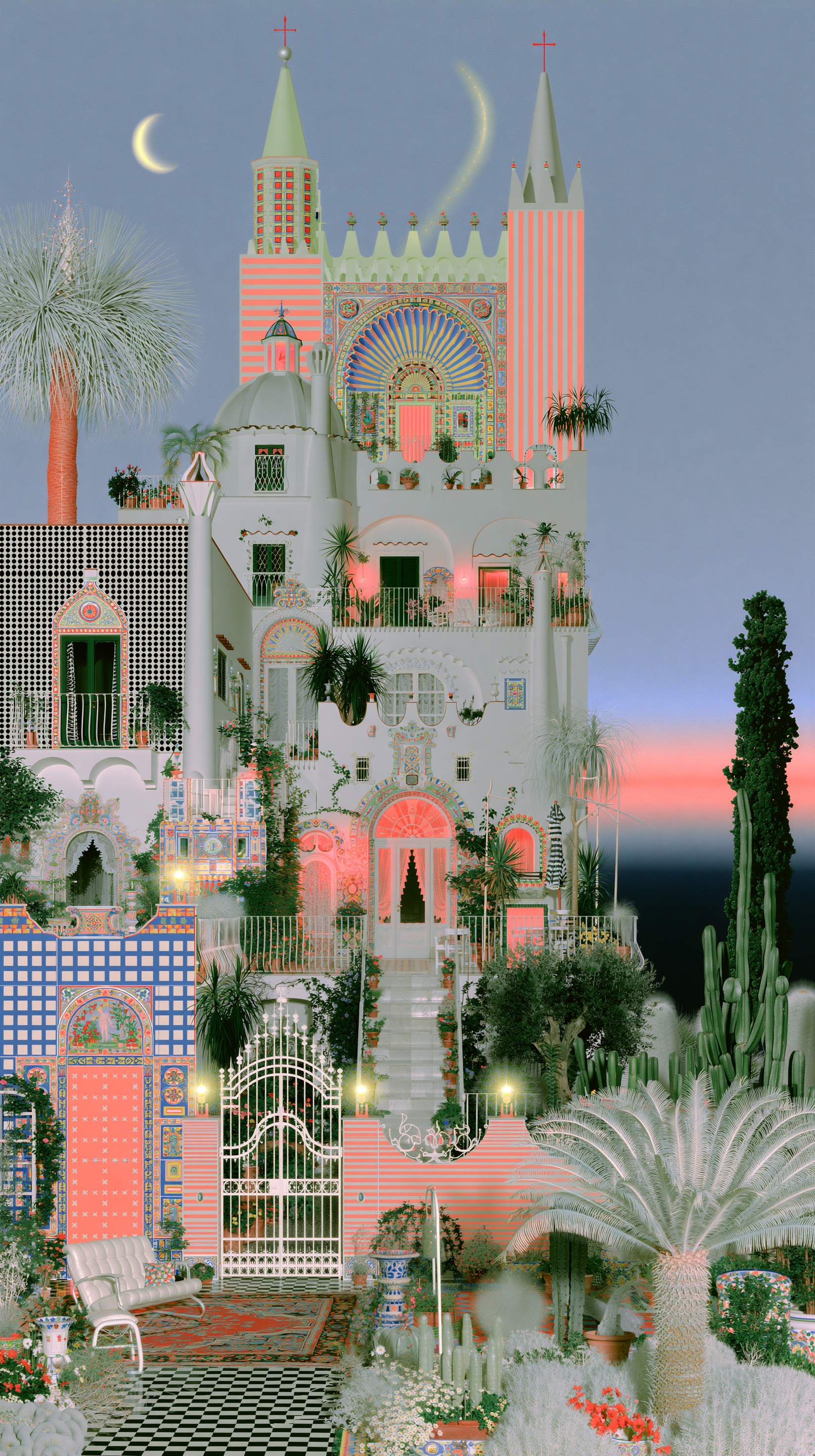 Vibrant Italian Architecture in Digital Art