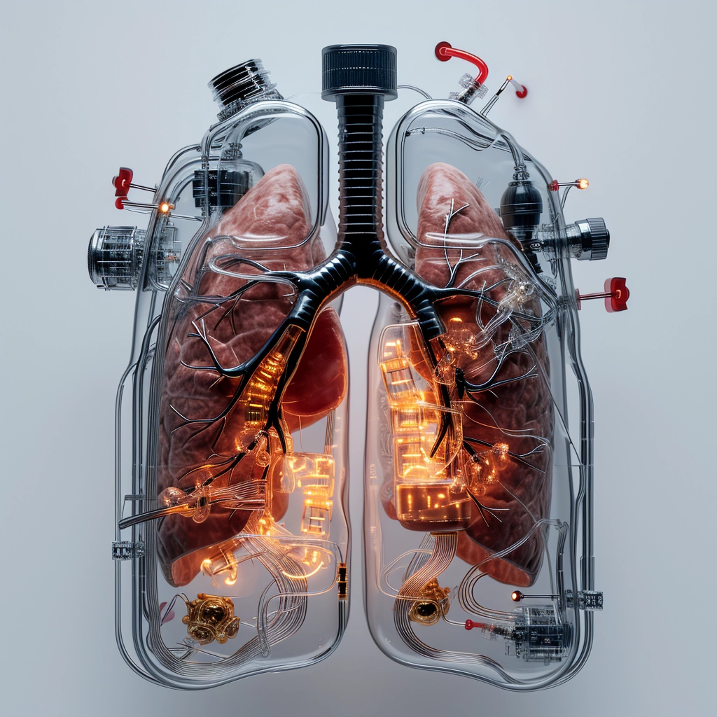 Sci-Fi Lung Art: Acrylic & Metal Anatomies in Detailed Design