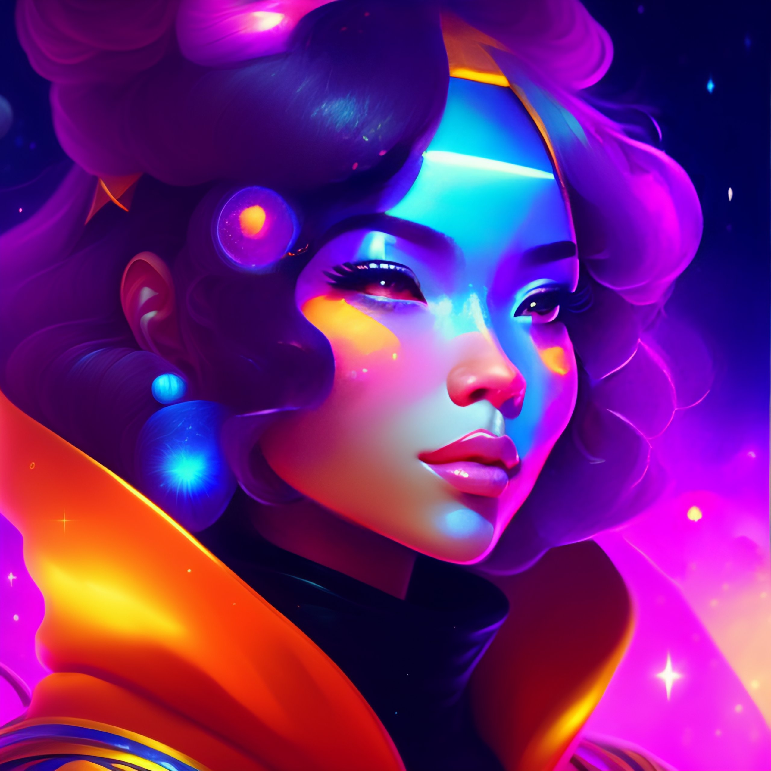 Cosmic Legends: Glowing Loot & Stylized Digital Art