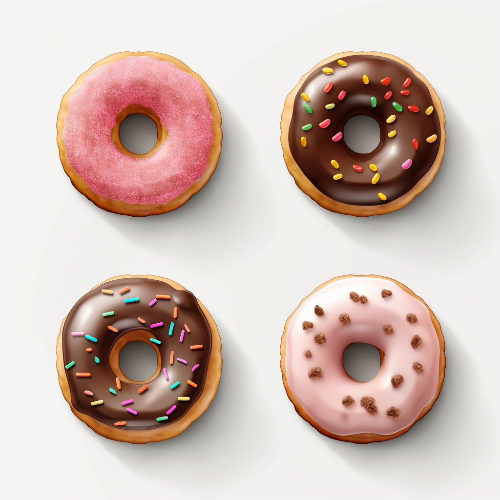 Minimalist 2D Donut Icon Pack - 8K Ultra Details