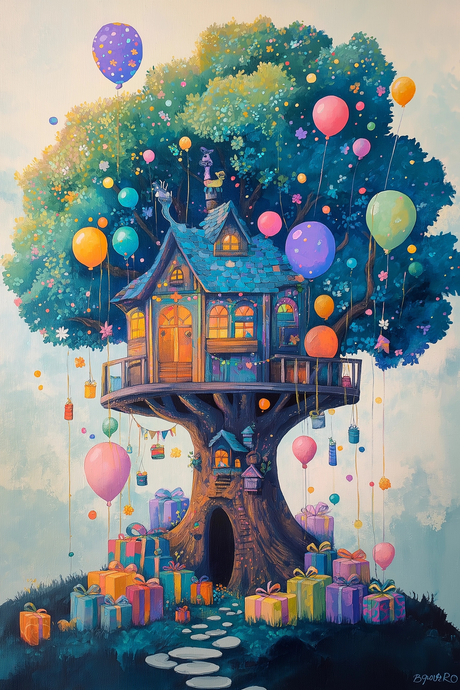 Whimsical Birthday Decor: Bright Tree House Magic