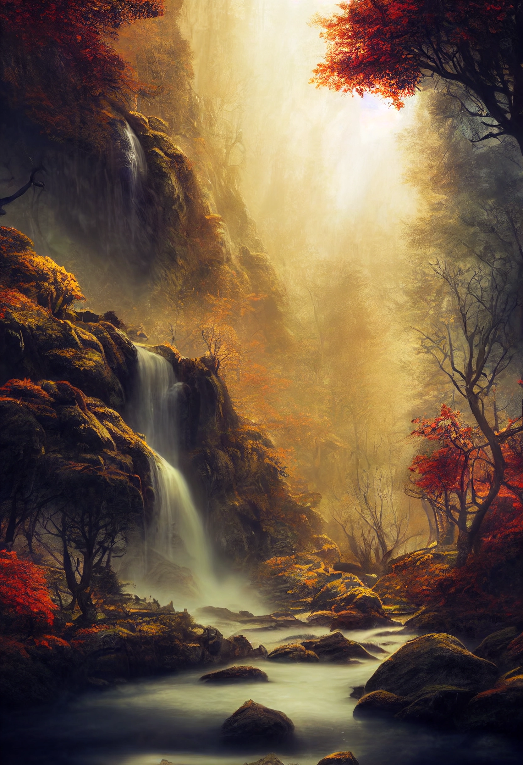 Enchanting Autumn Forest Art: Hyper-Realistic & Majestic