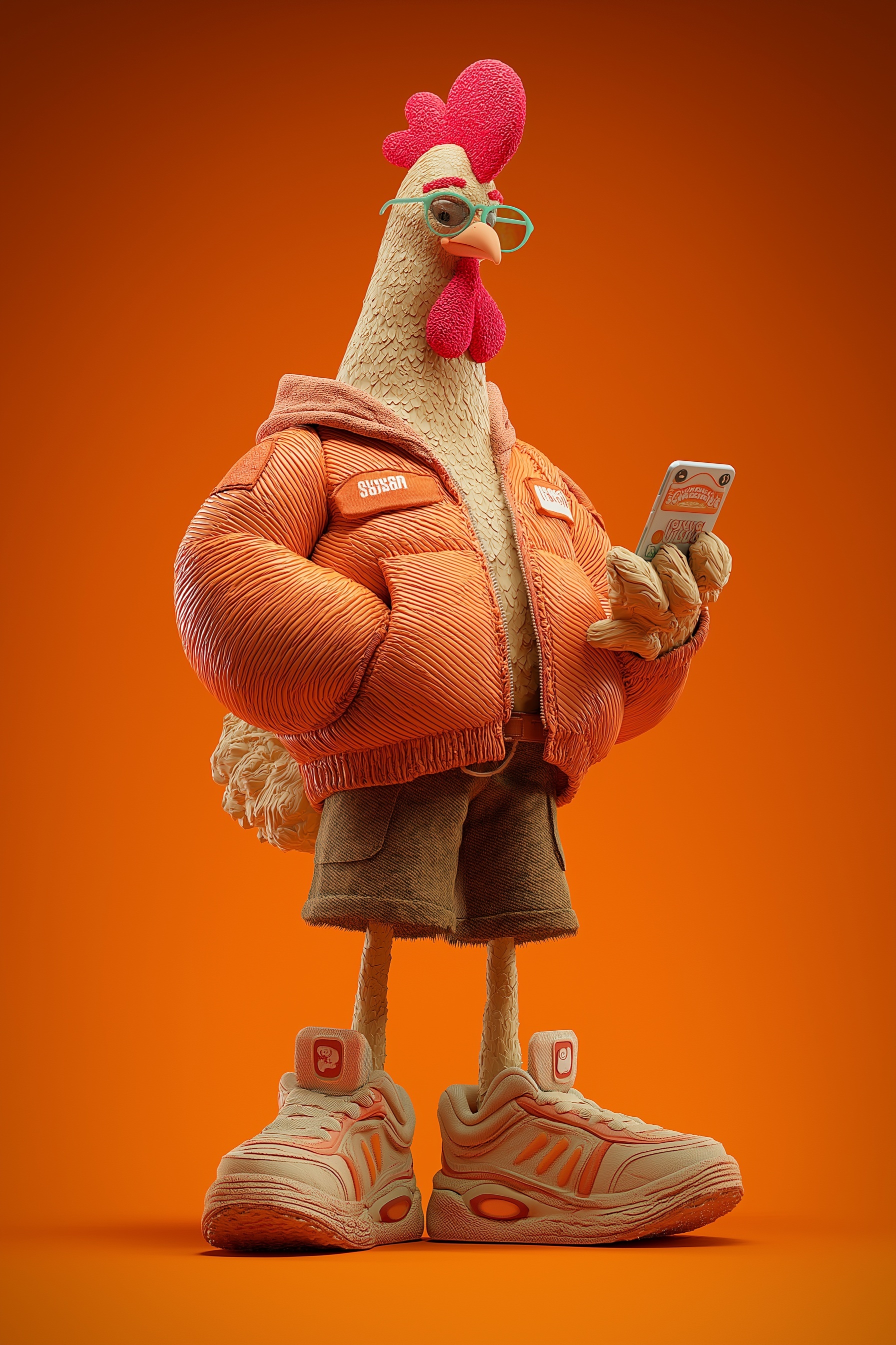 Trendy 3D Cartoon Chicken Fashion Concept Art