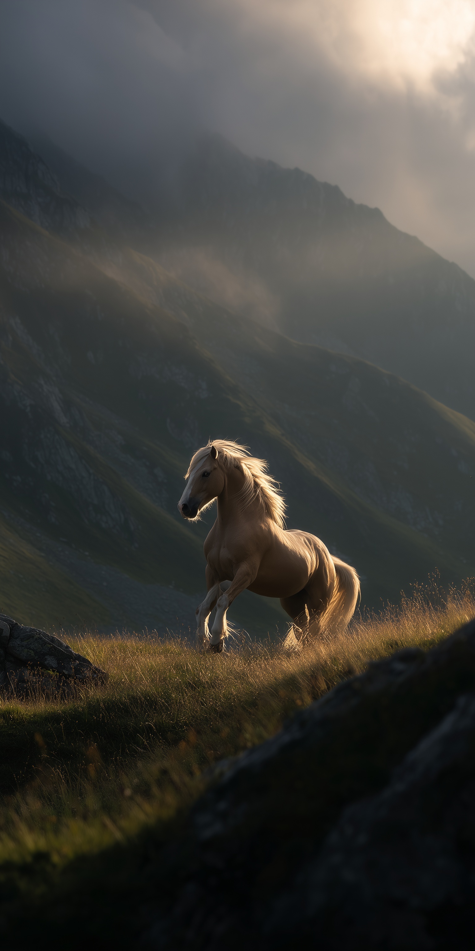 Majestic Haflinger in Mysterious Austrian Landscape