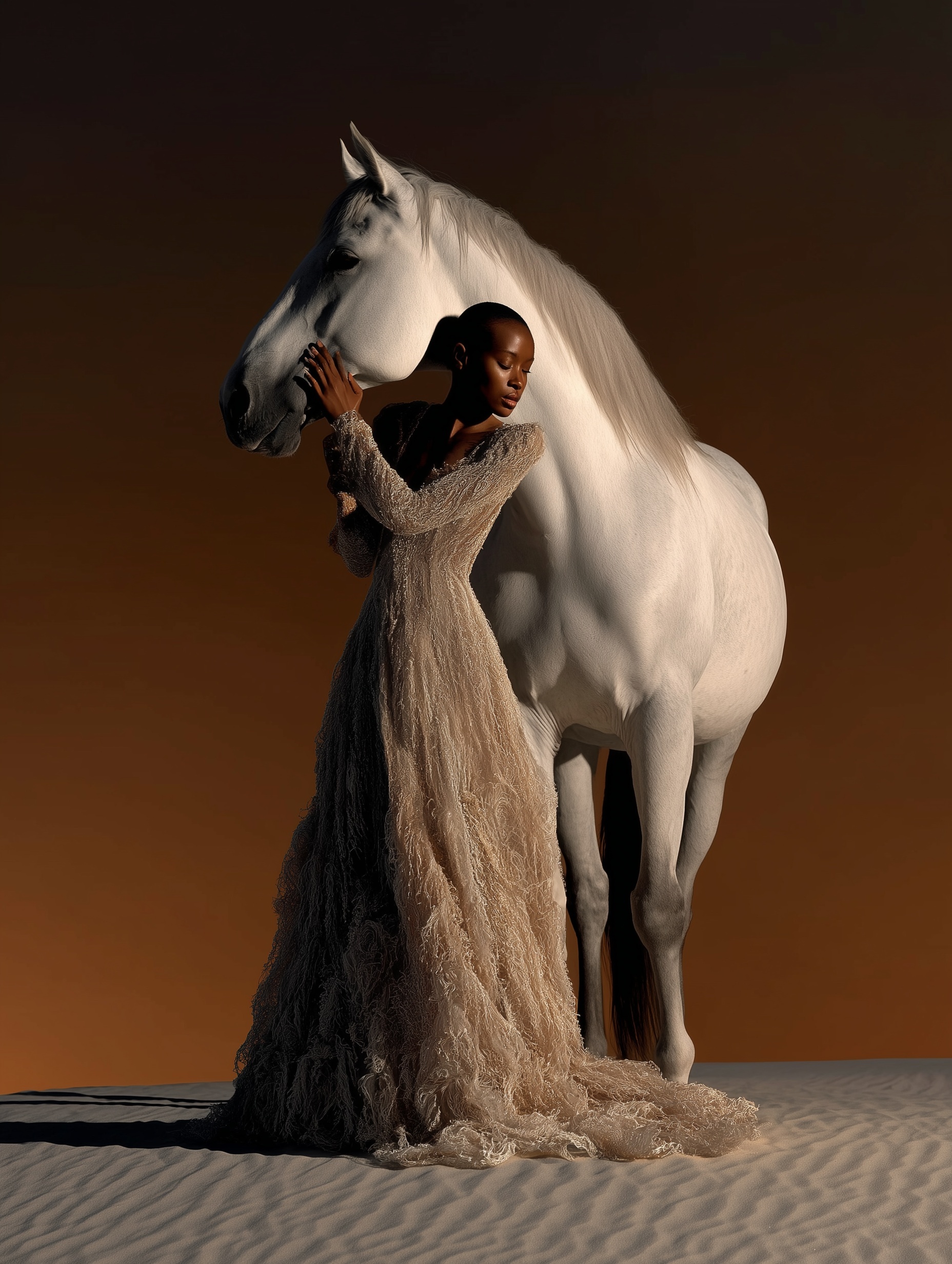 Elegant Fashion Meets Nature at Sunset