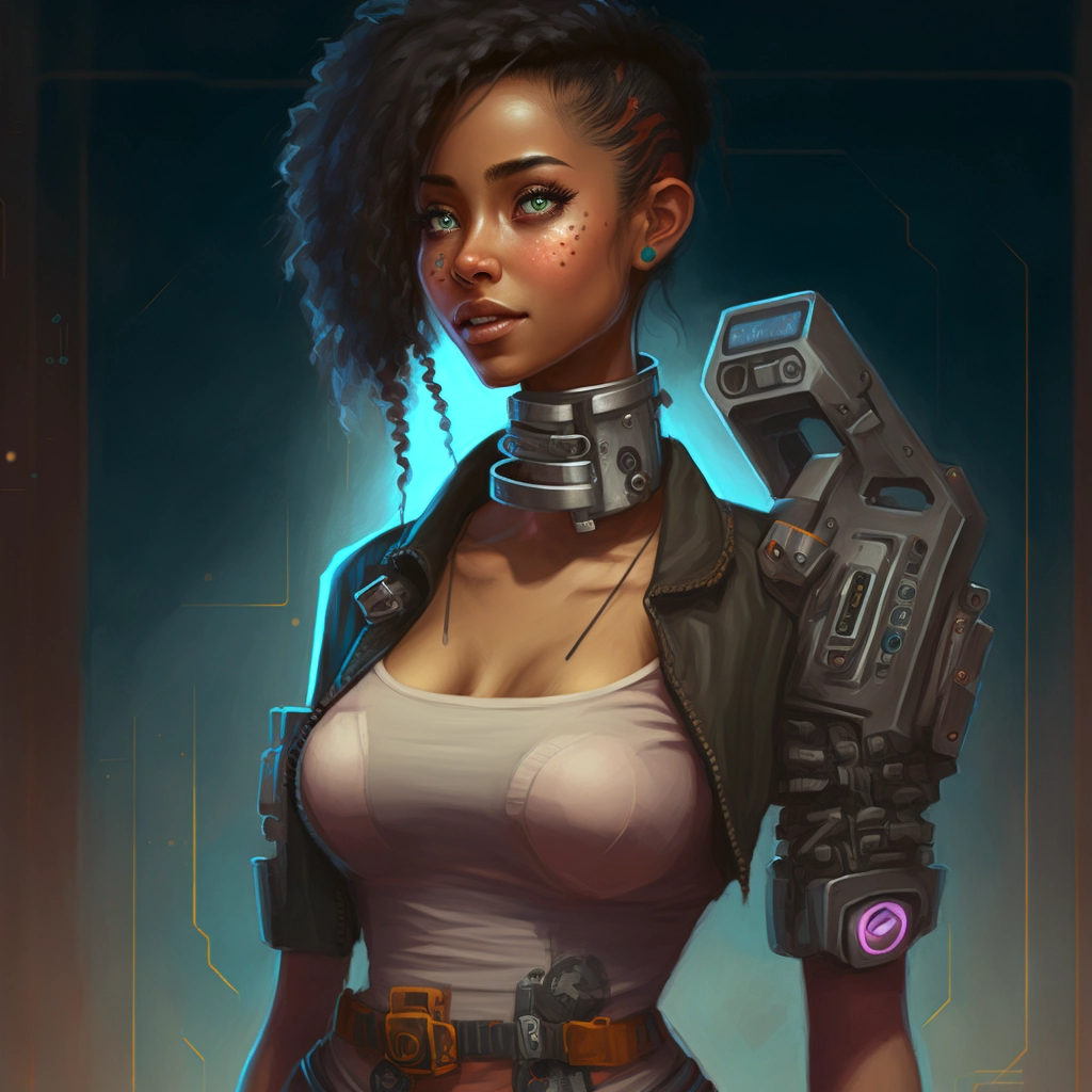 Cyberpunk Latina: Elaborate Portrait with Next-Gen Details