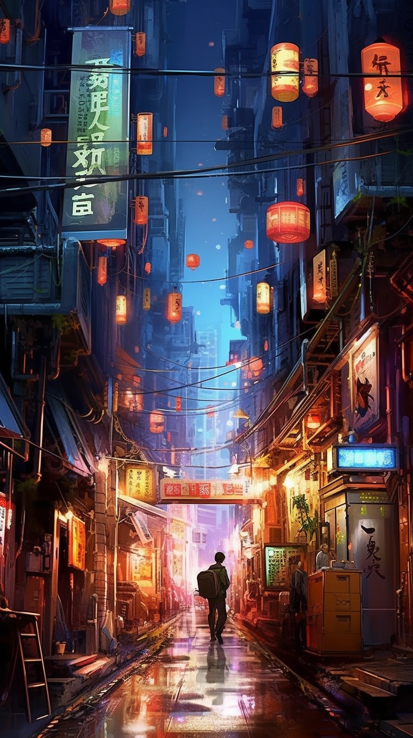 Digital Cyberpunk City Painting with Impressive Detail