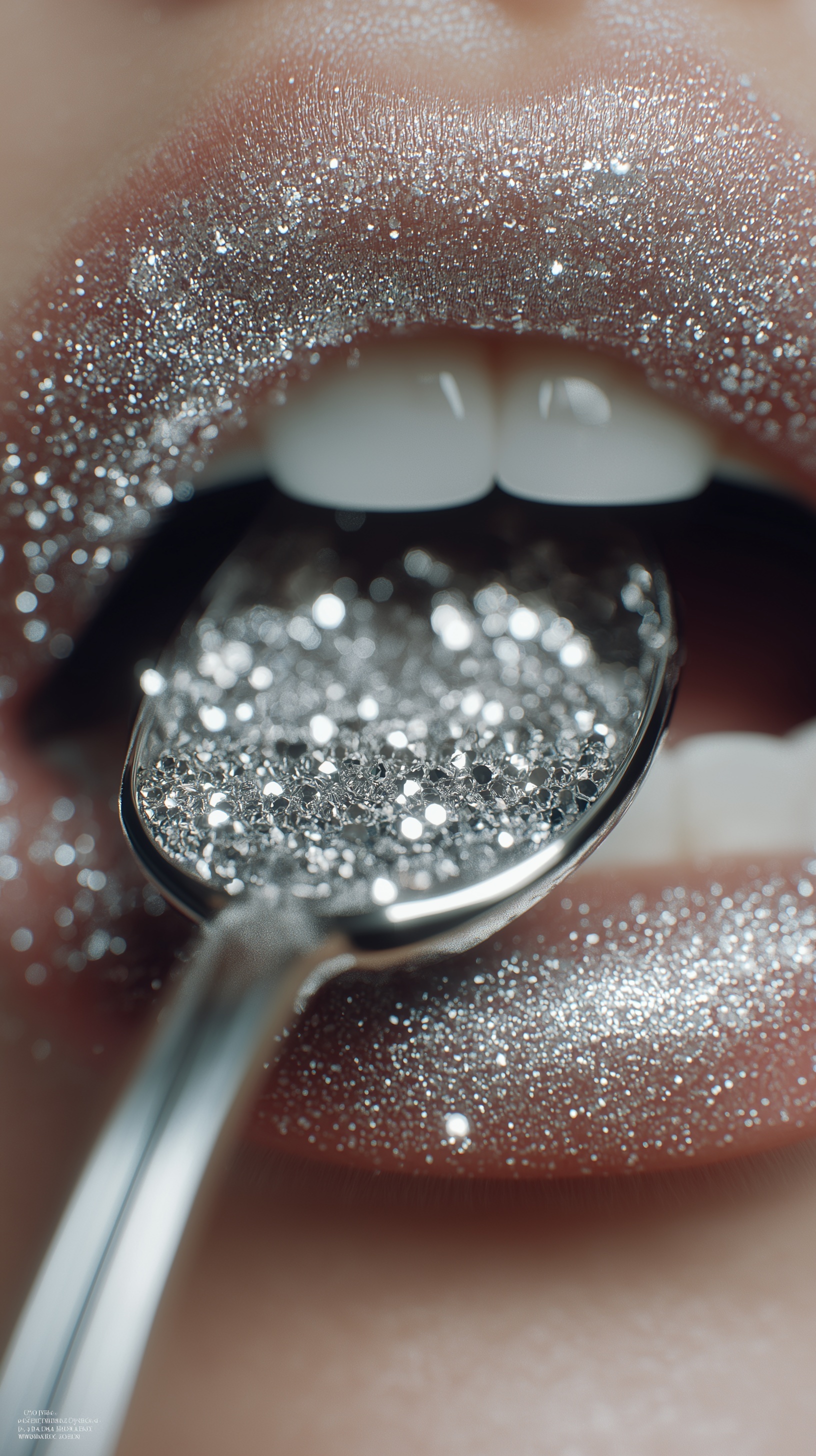 Stunning Macro Portrait: Luminous Lips & Diamonds