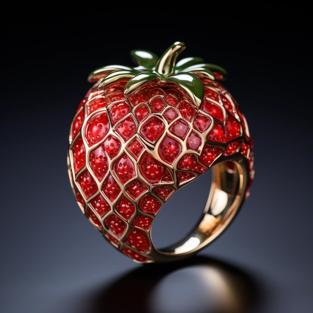 Stunning Strawberry Ring Artwork - Abstract & Unique