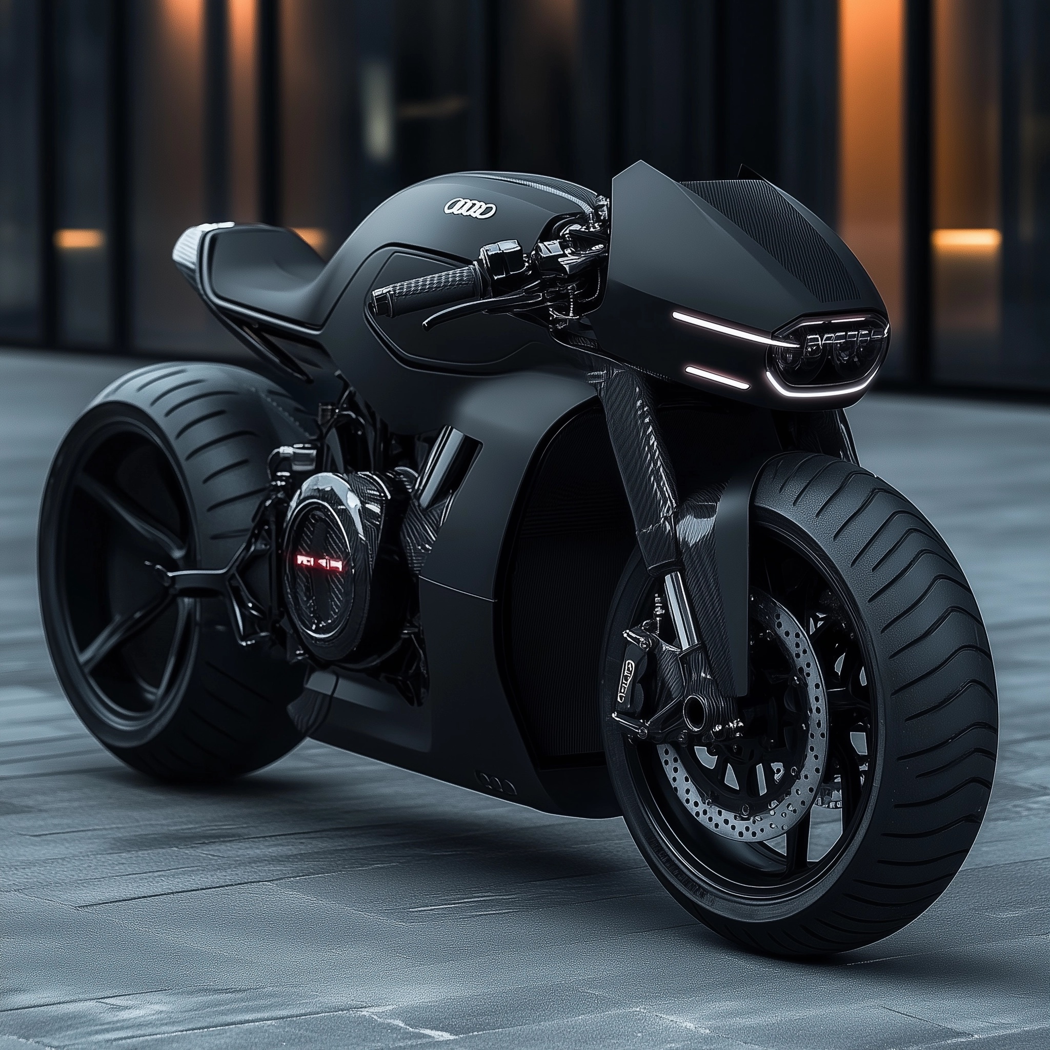 Matte Black Concept Motorcycle Inspired by Audi RS Q8