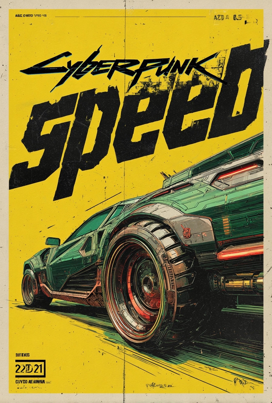 Retro Speed: Cyberpunk 2077 Art Poster