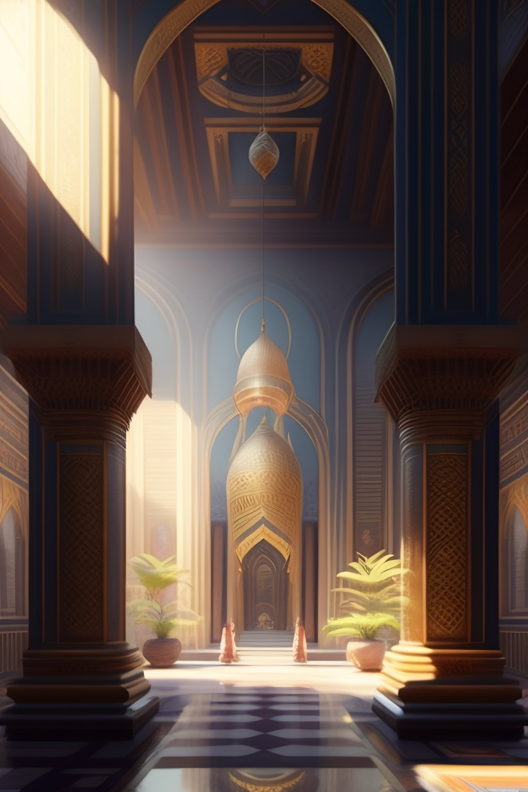 Highly Detailed Islamic Temple Interior