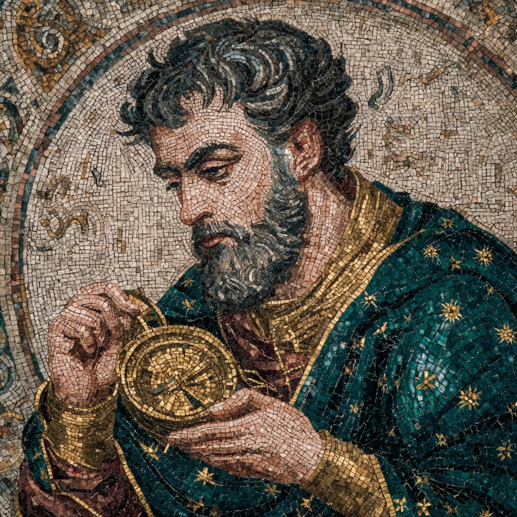 Majestic Persian Astrologer Mosaic Art