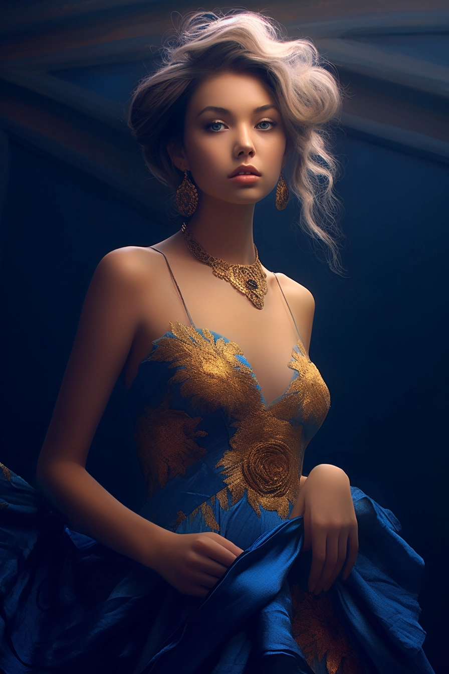 Stunning Blue Dress: High Quality & Resolution