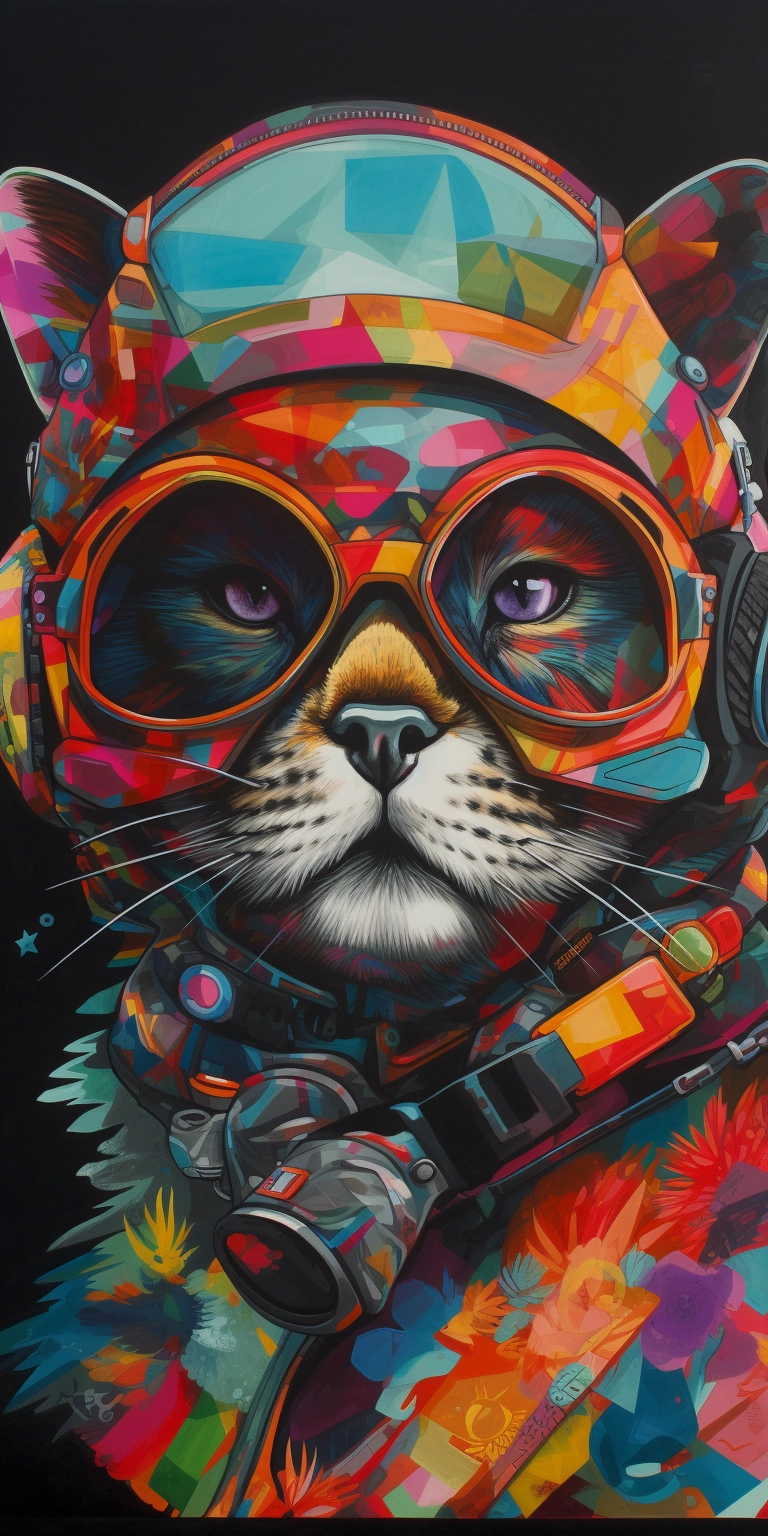 Fierce Feline Fighter Pilot: Atompunk Style