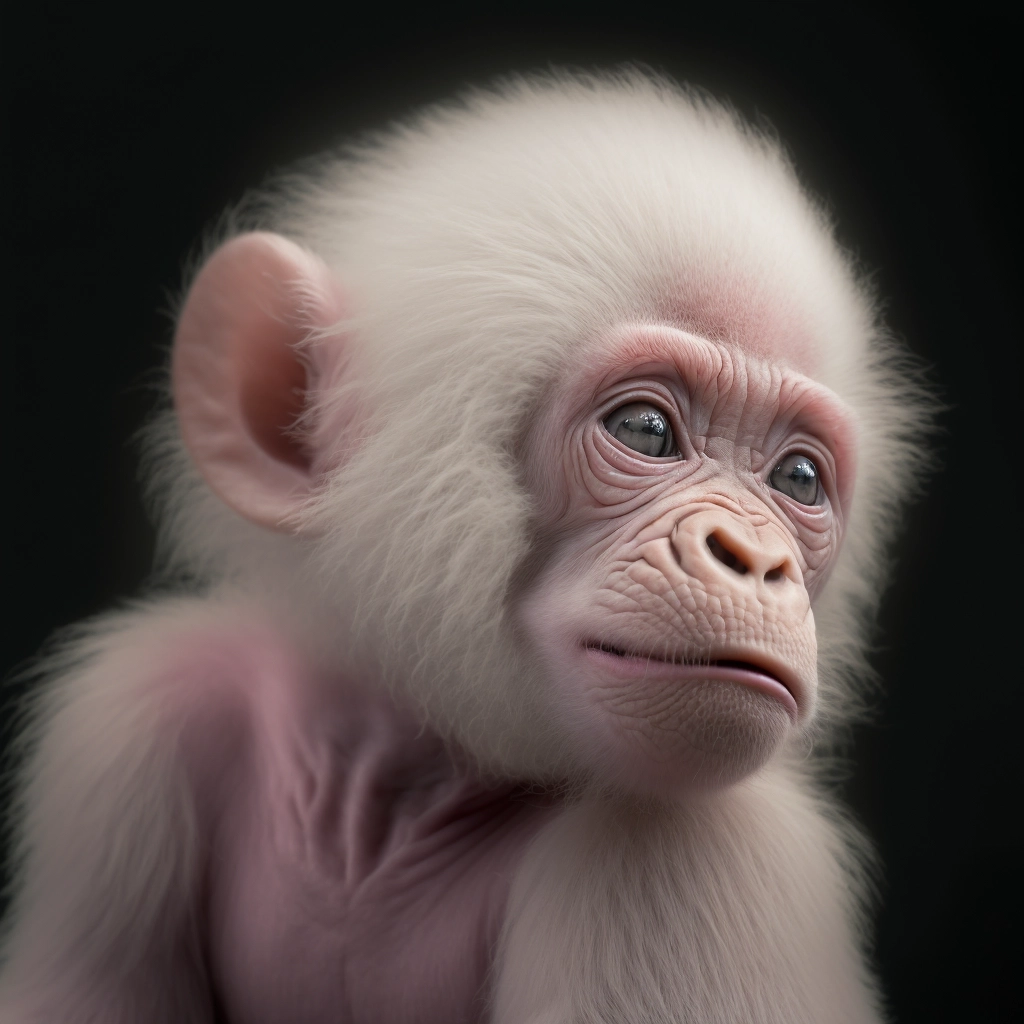 Mesmerizingly Beautiful Baby Albino Gorilla in Ultra Realistic 8K