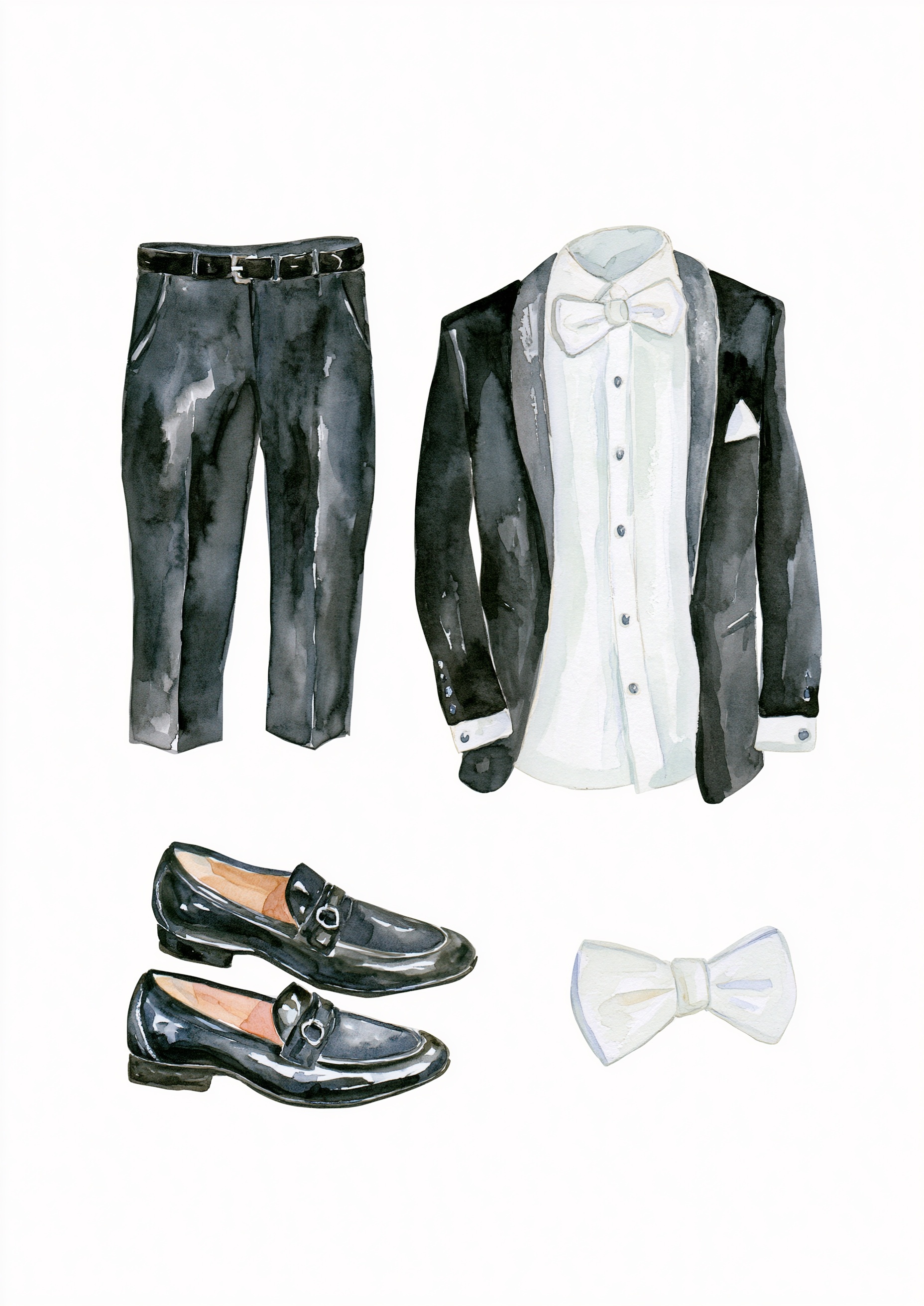 Elegant Watercolor Suit Illustration for Ads