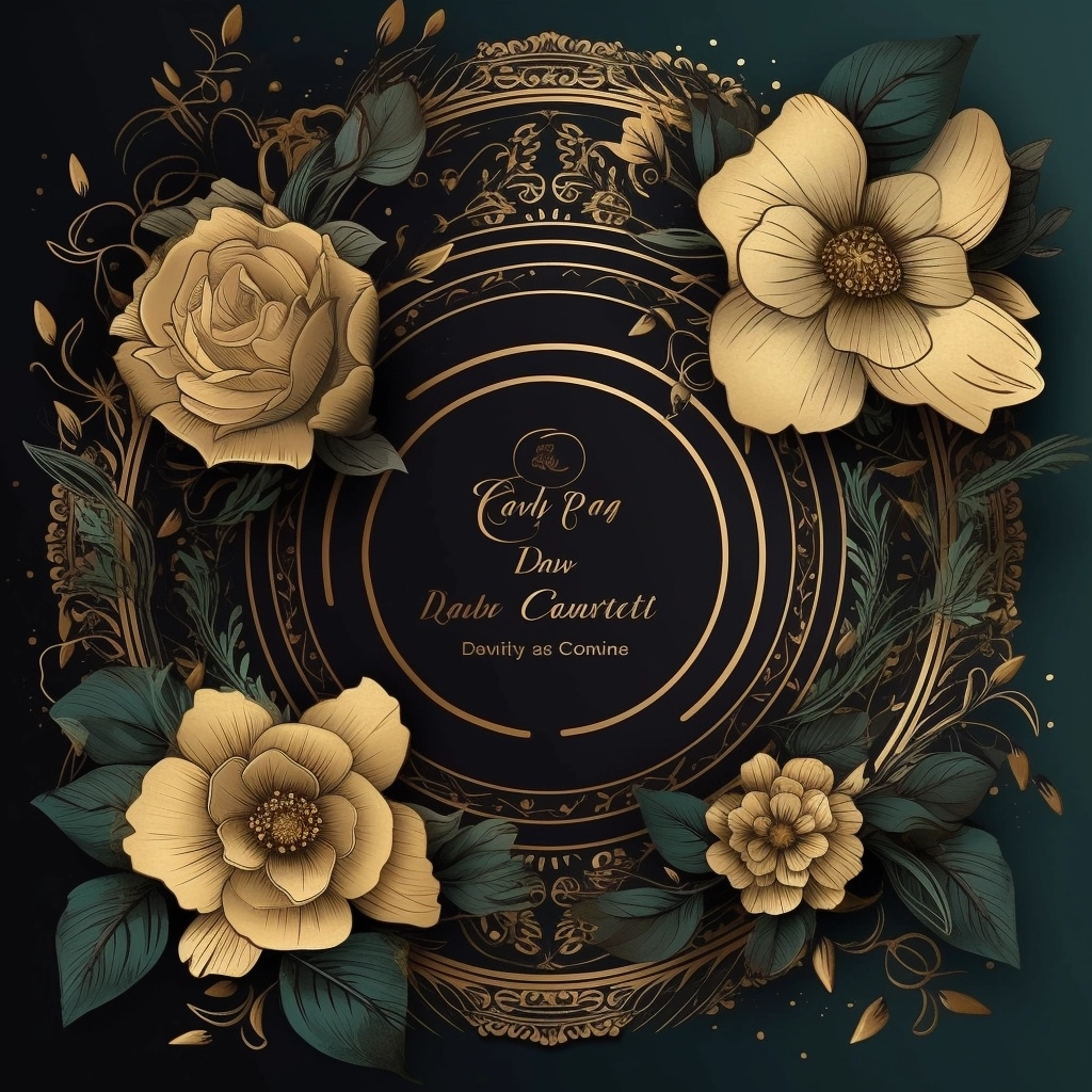 Dark Floral Futuristic Wedding Invitation for Asiri & Chamini