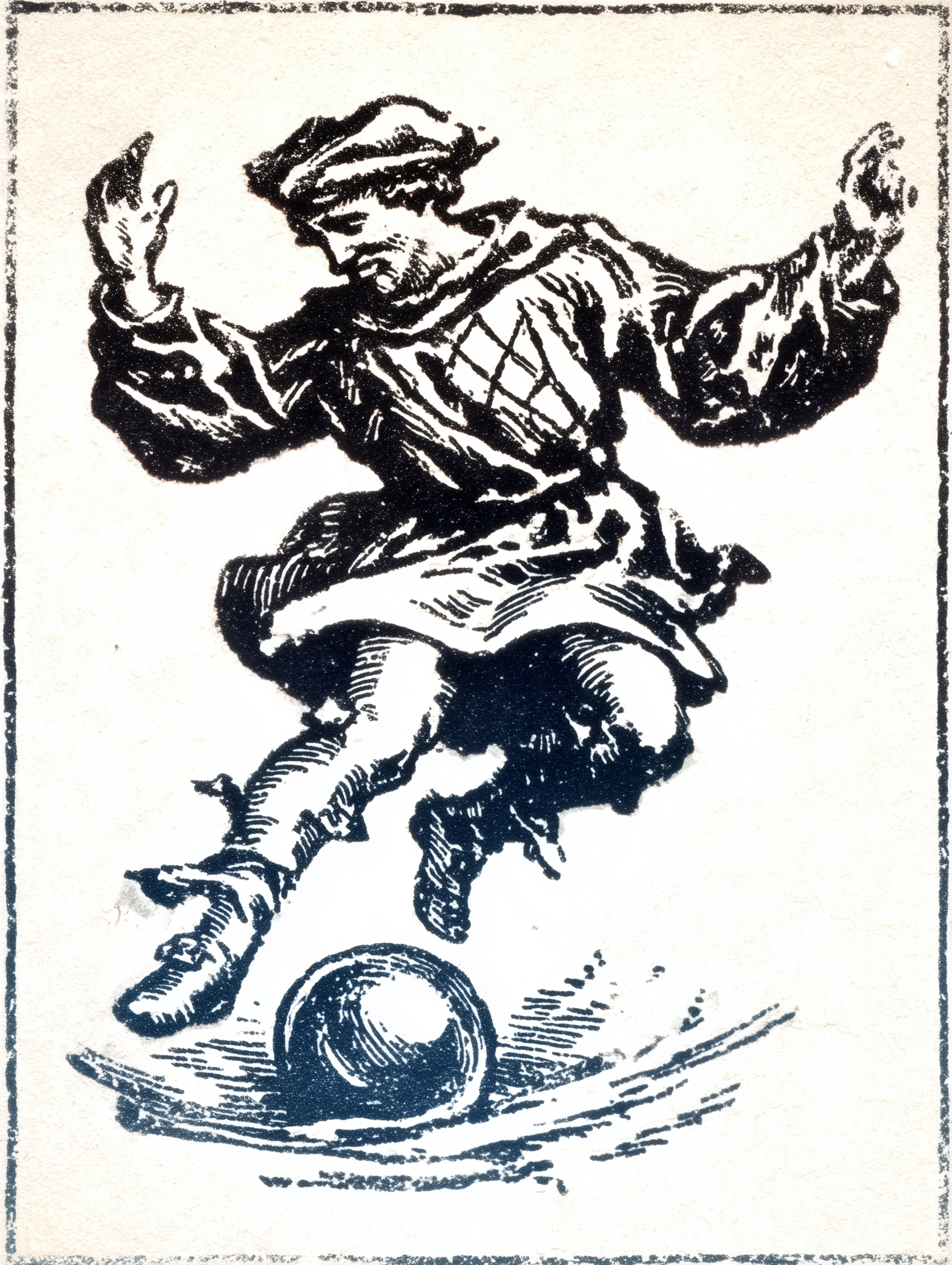 Medieval Kicking Action: Village Commoner Woodcut