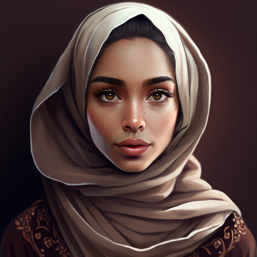 Calm Beauty in Hijab with Brown Eyes