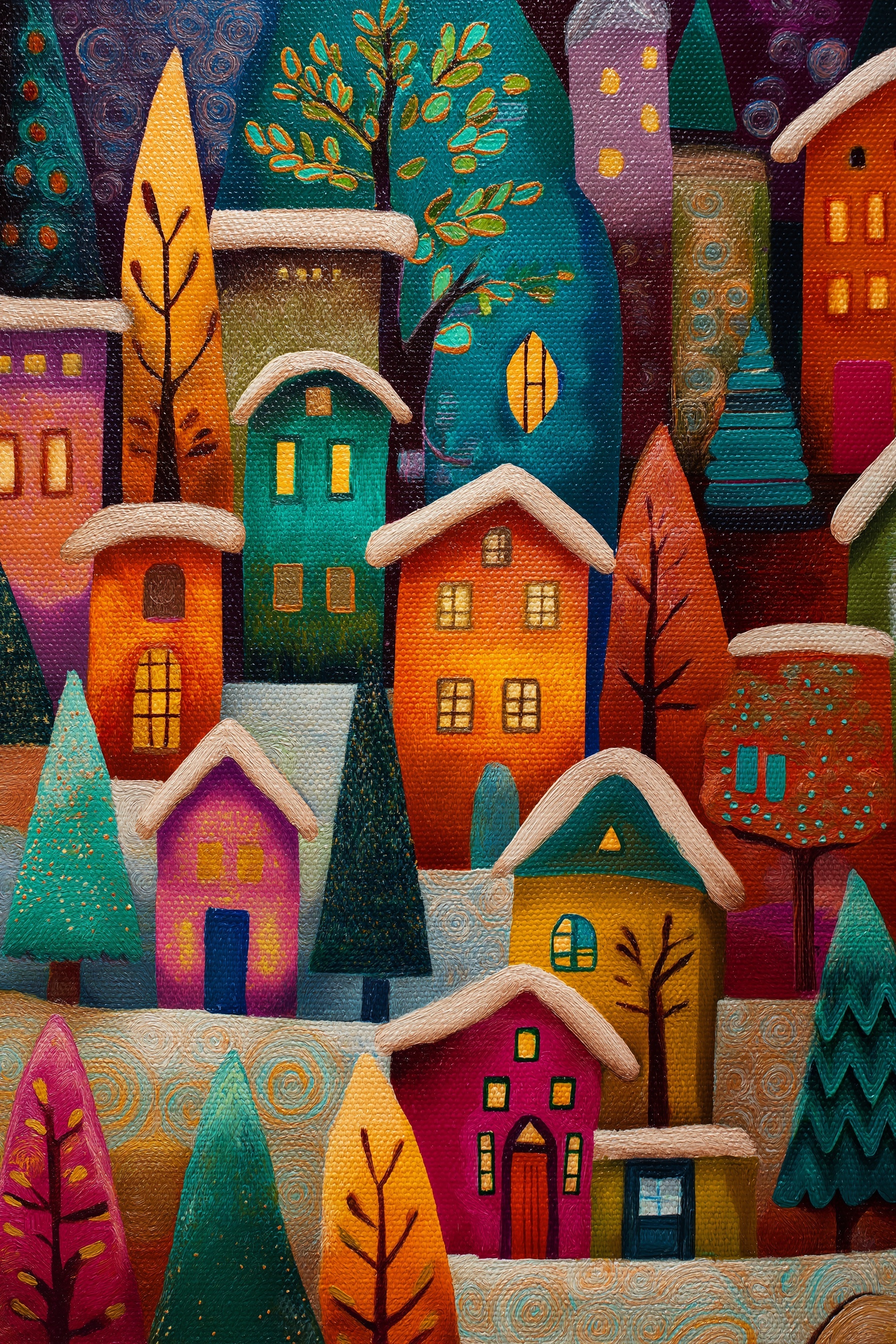 Whimsical Christmas Village: Festive Folk Art