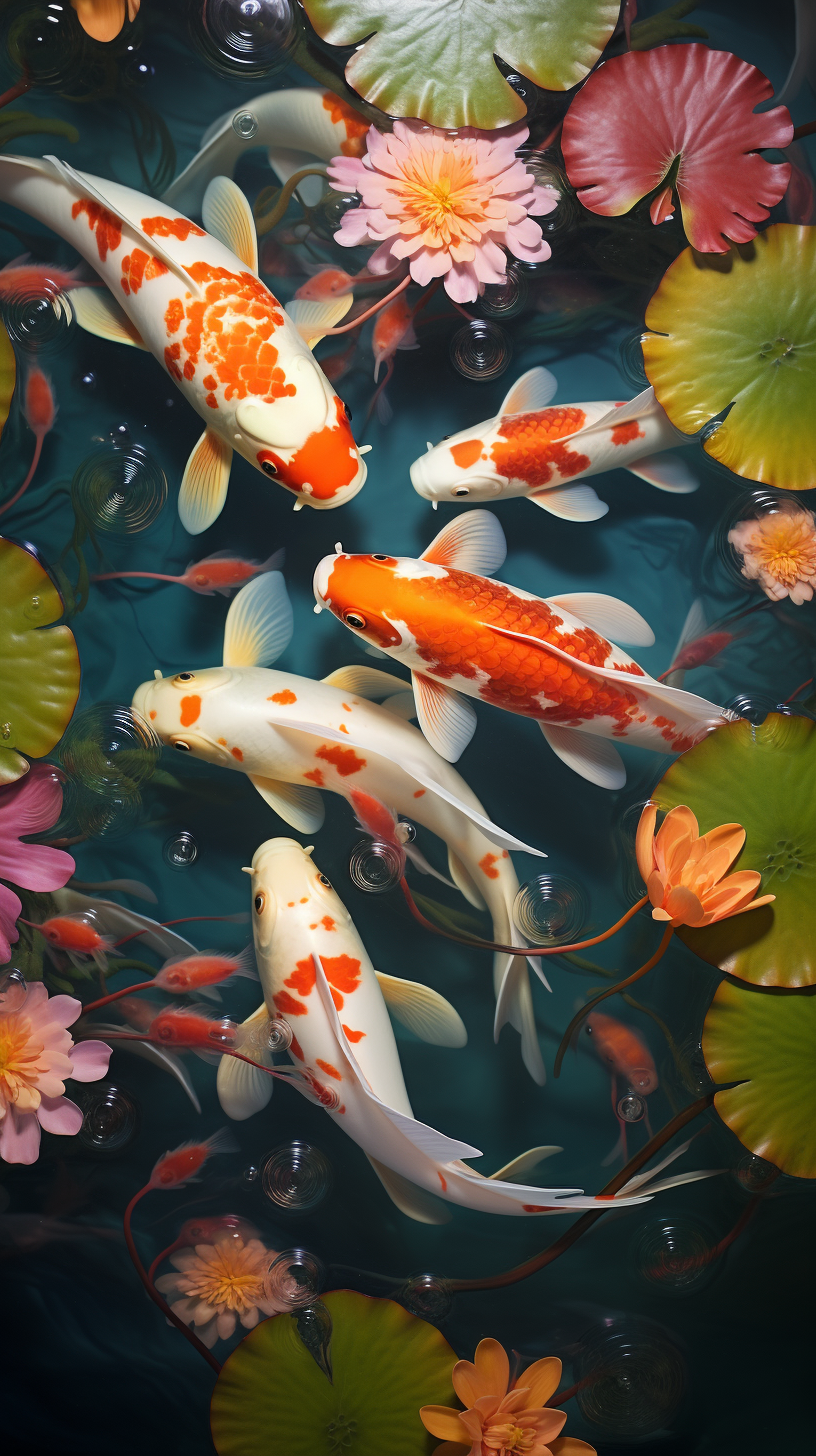 Legendary Ethereal Goldfish in a Vast Lily Pond