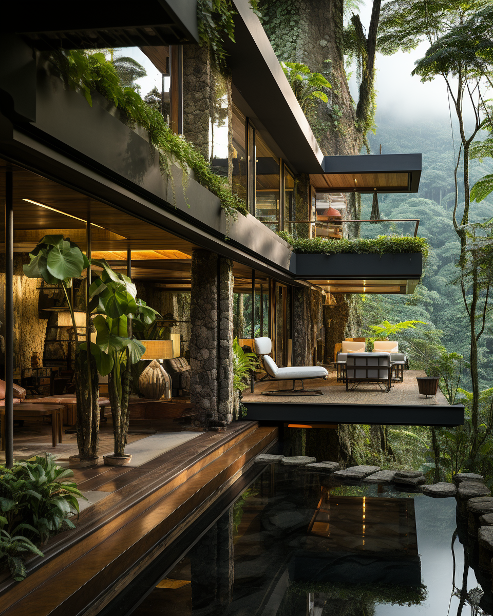 Stunning Modern Concrete Villa in Lush Tropical Rainforest