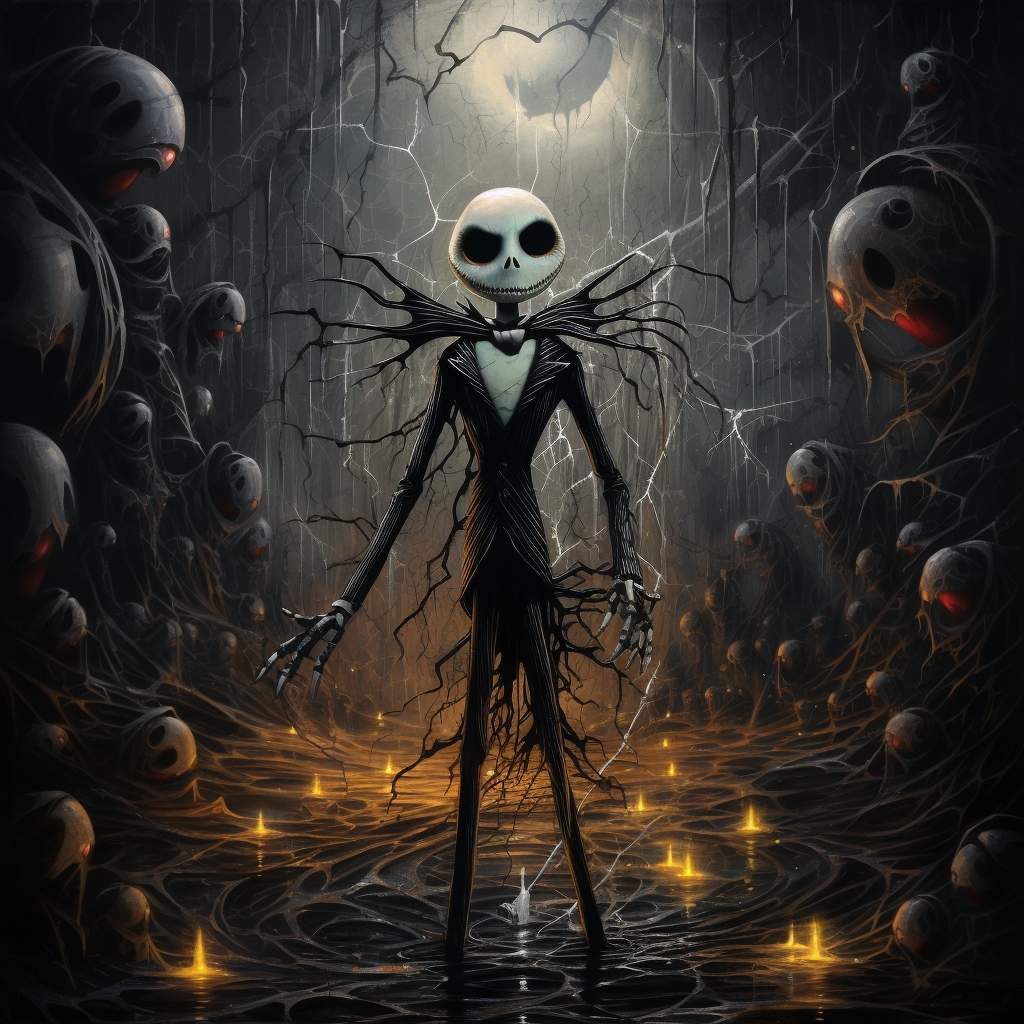 Captivating Dark Art: Jack Skellington Unveiled in Grimdark Style