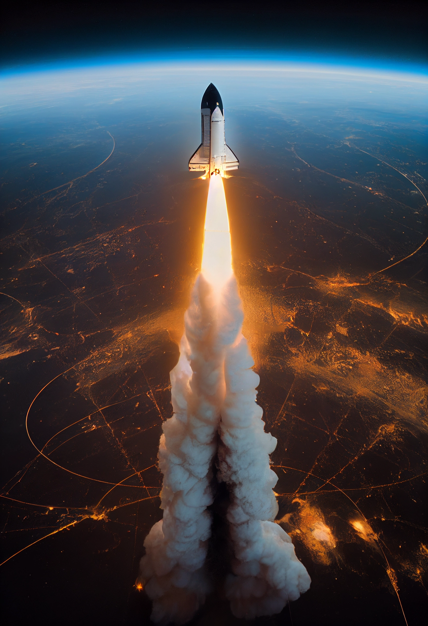 Stunning Aerial View of Space Shuttle Launch