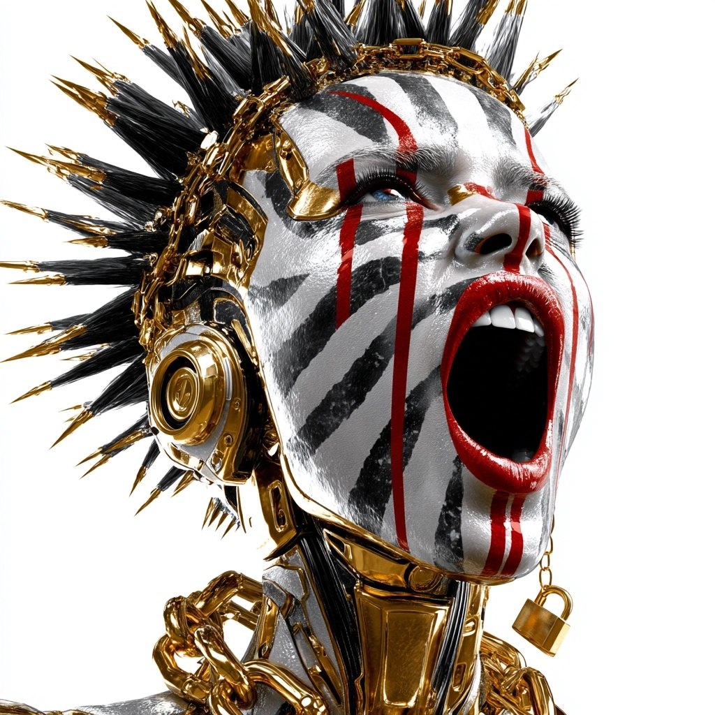 Futuristic Punk Android Art: Bold and Striking
