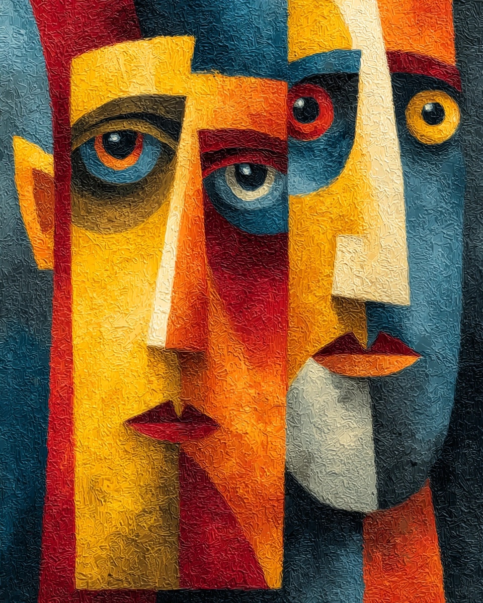 Vivid Cubist Art: Bold Shapes & Colorful Designs