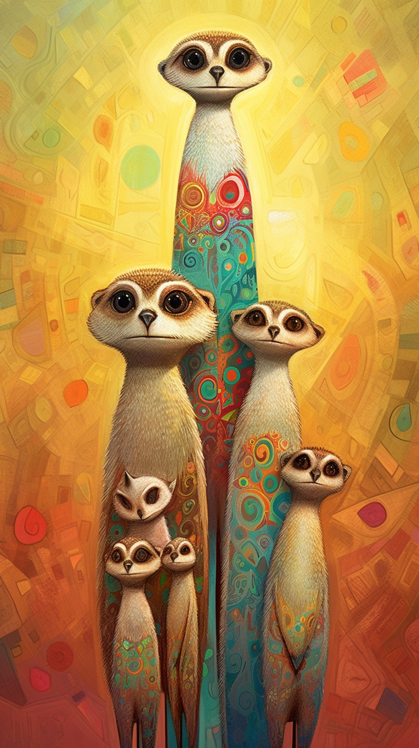 Surreal Meerkat Totems in Wysocki Style