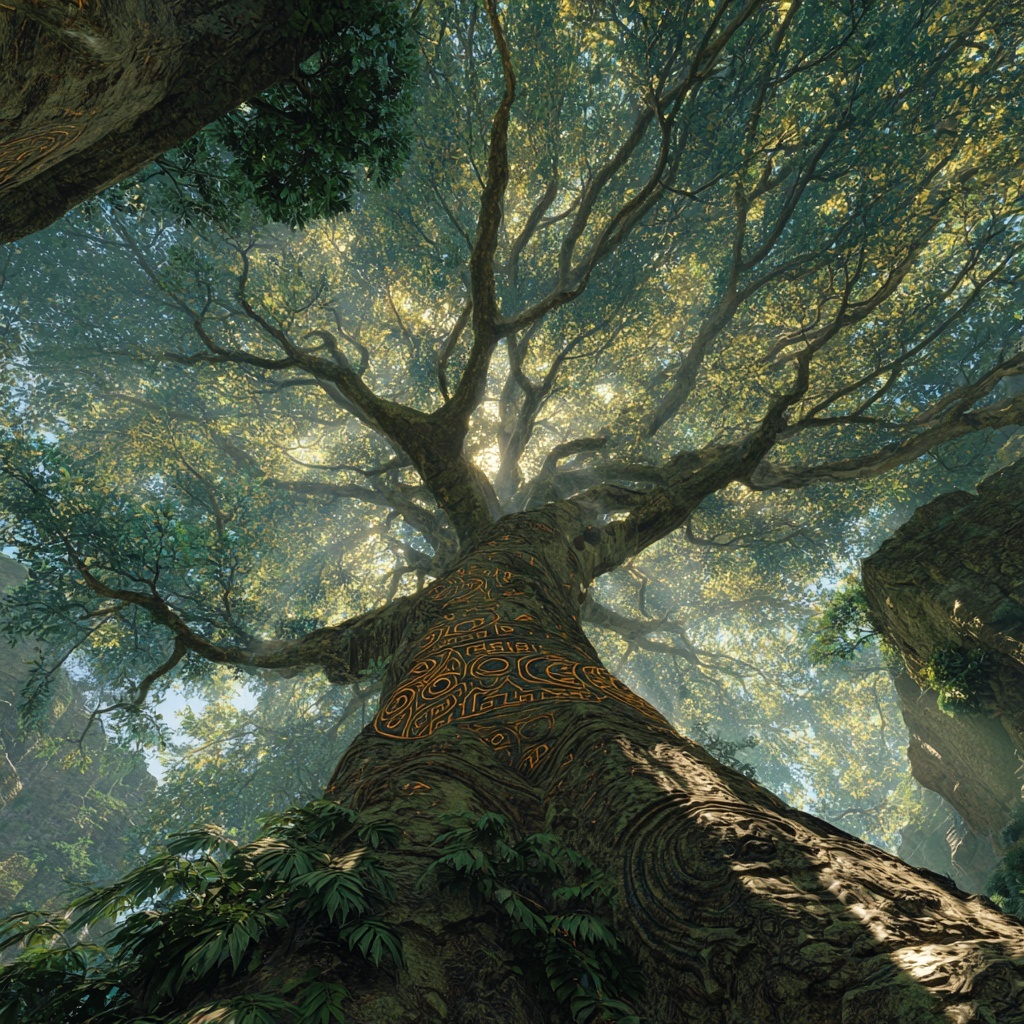 Majestic Ancient Tree: A Living Monument of Light