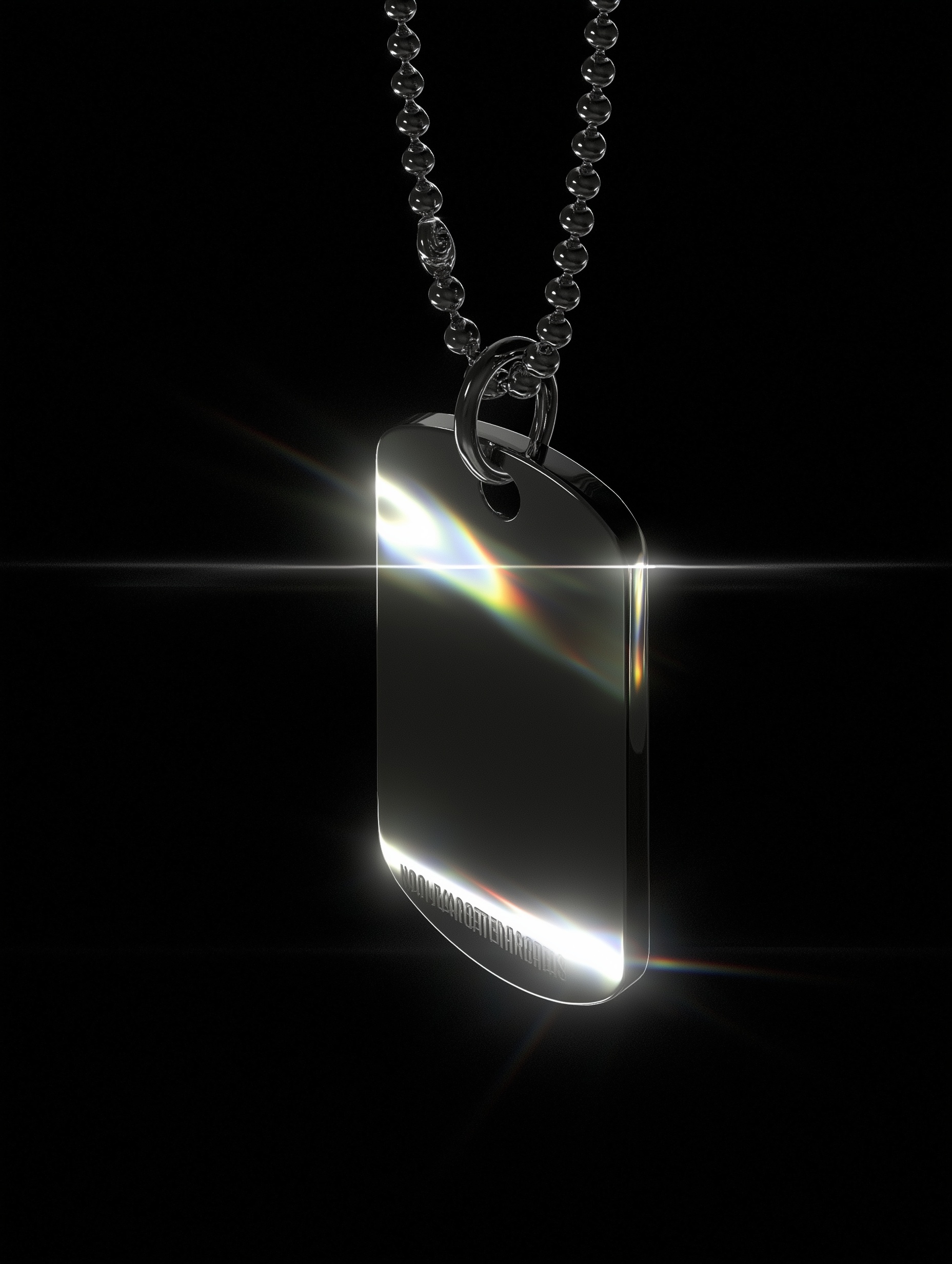 Elegant Silver Military Dog Tag Pendant - Luxury Jewelry