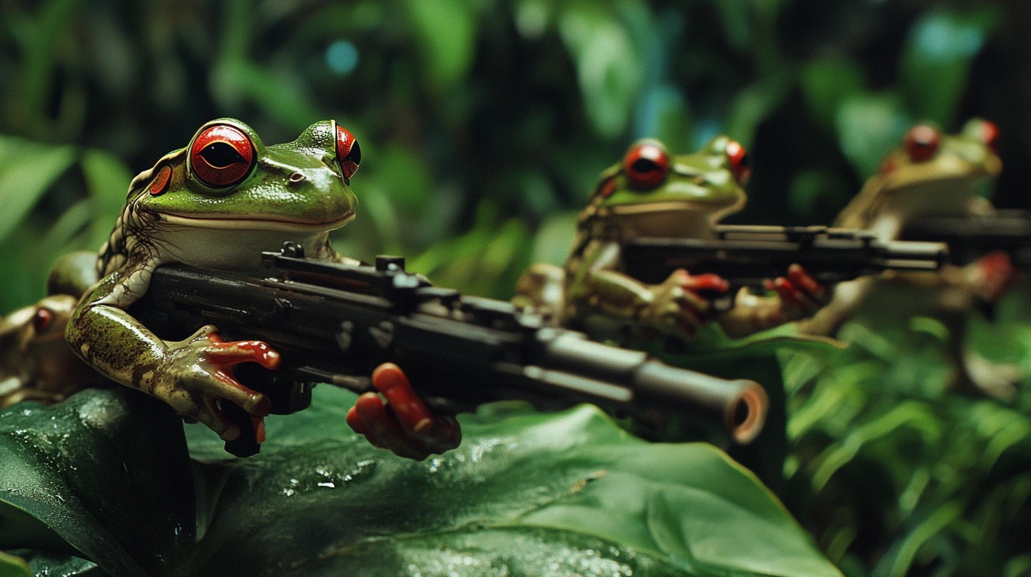 Action-Packed Frog Adventure: Epic Movie Scene!