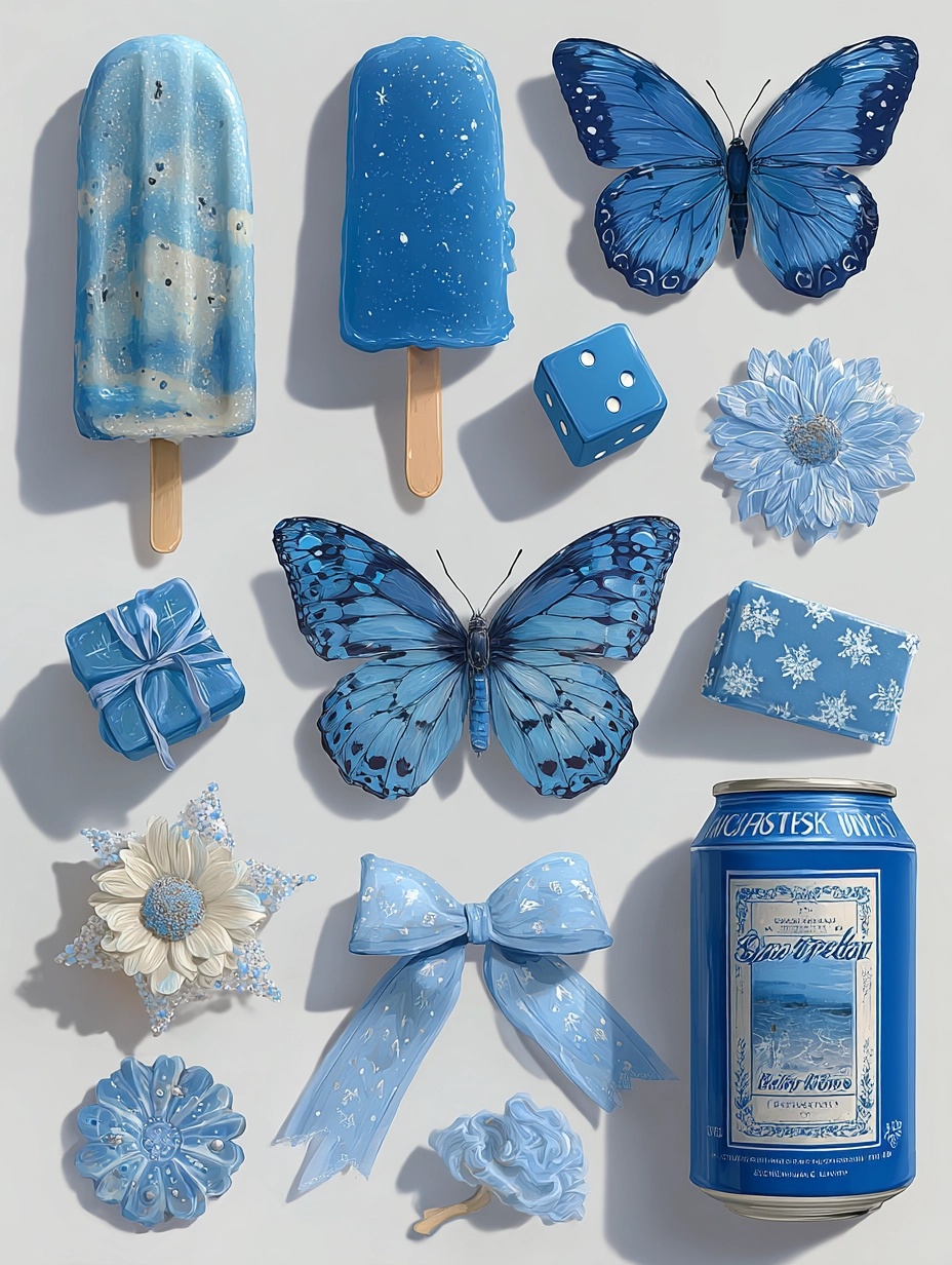 Vibrant Blue-Themed Collage - Aesthetic Art Design