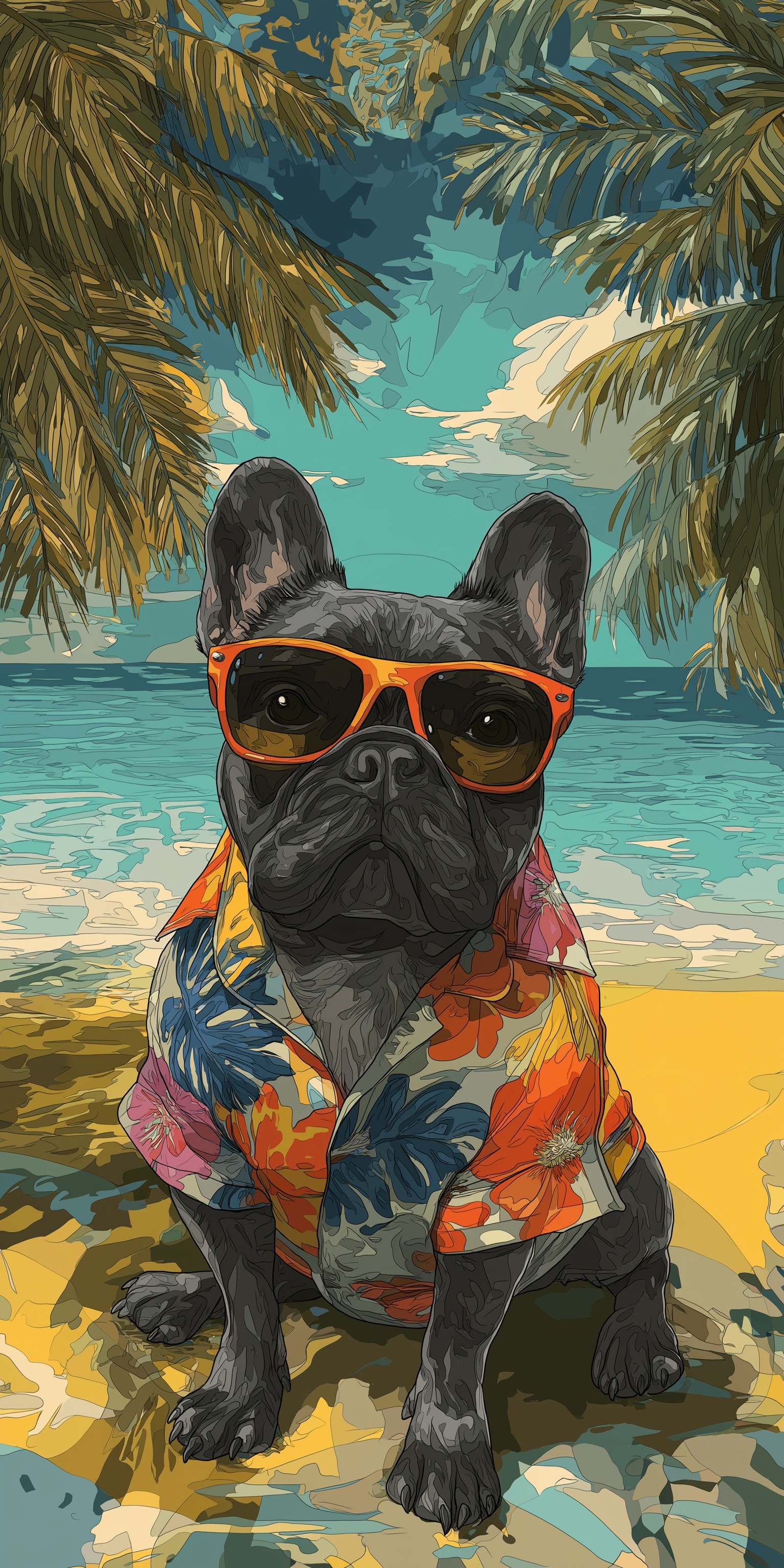 Chill French Bulldog: Beach Vibes Await!