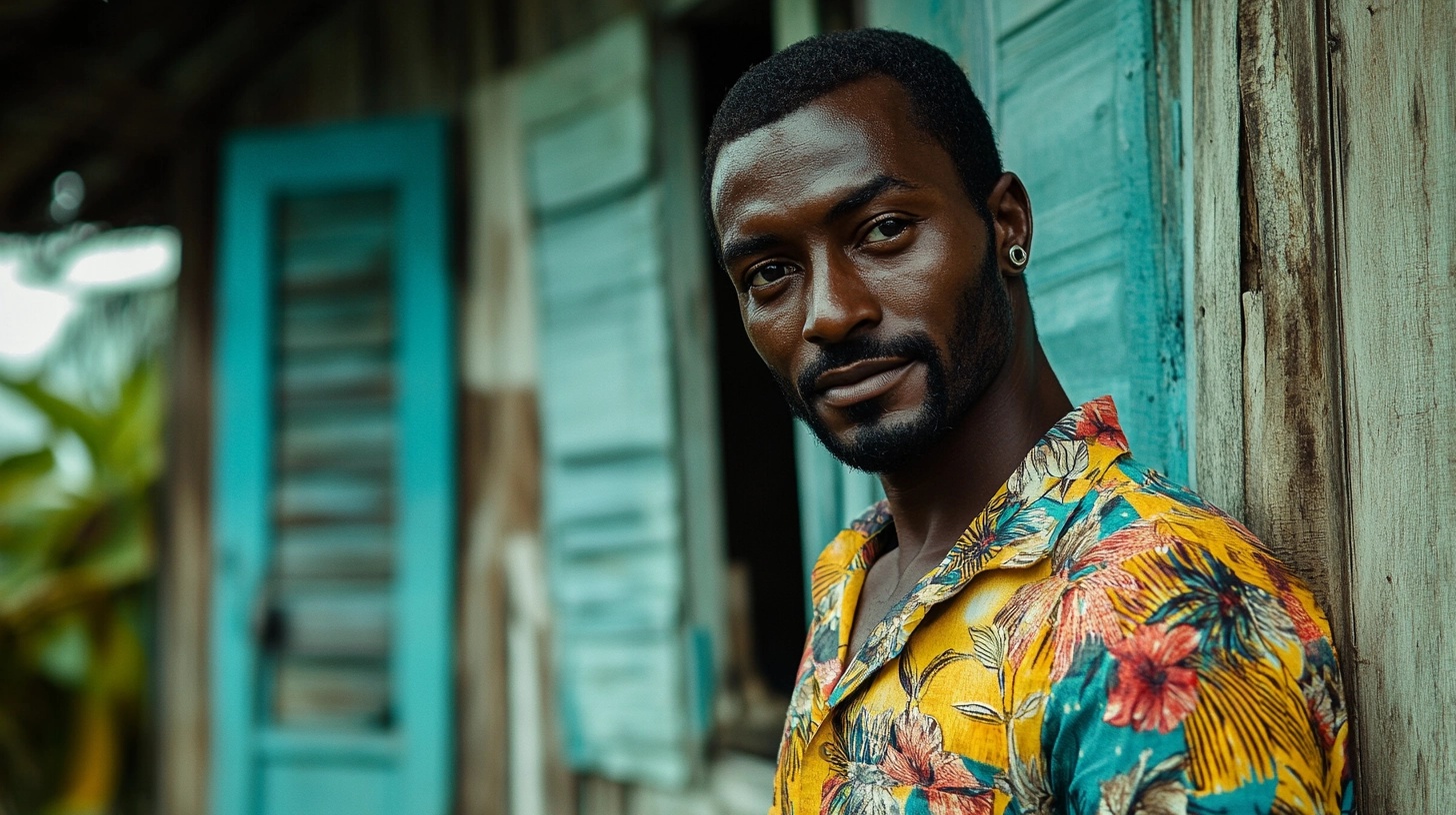 Vibrant Portrait of a Proud Surinamese Man