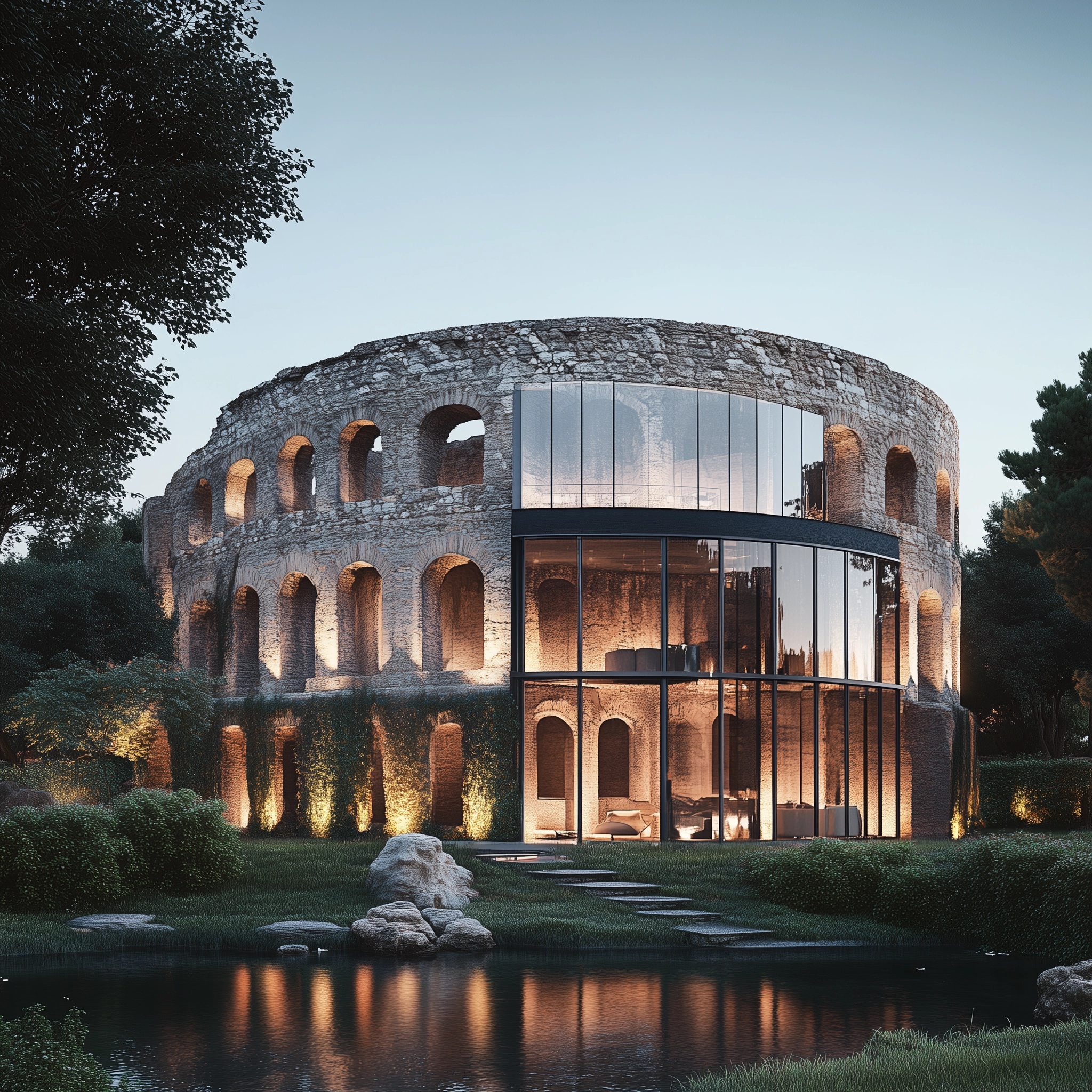 Modern Elegance: Renovated Roman Colosseum Ruins