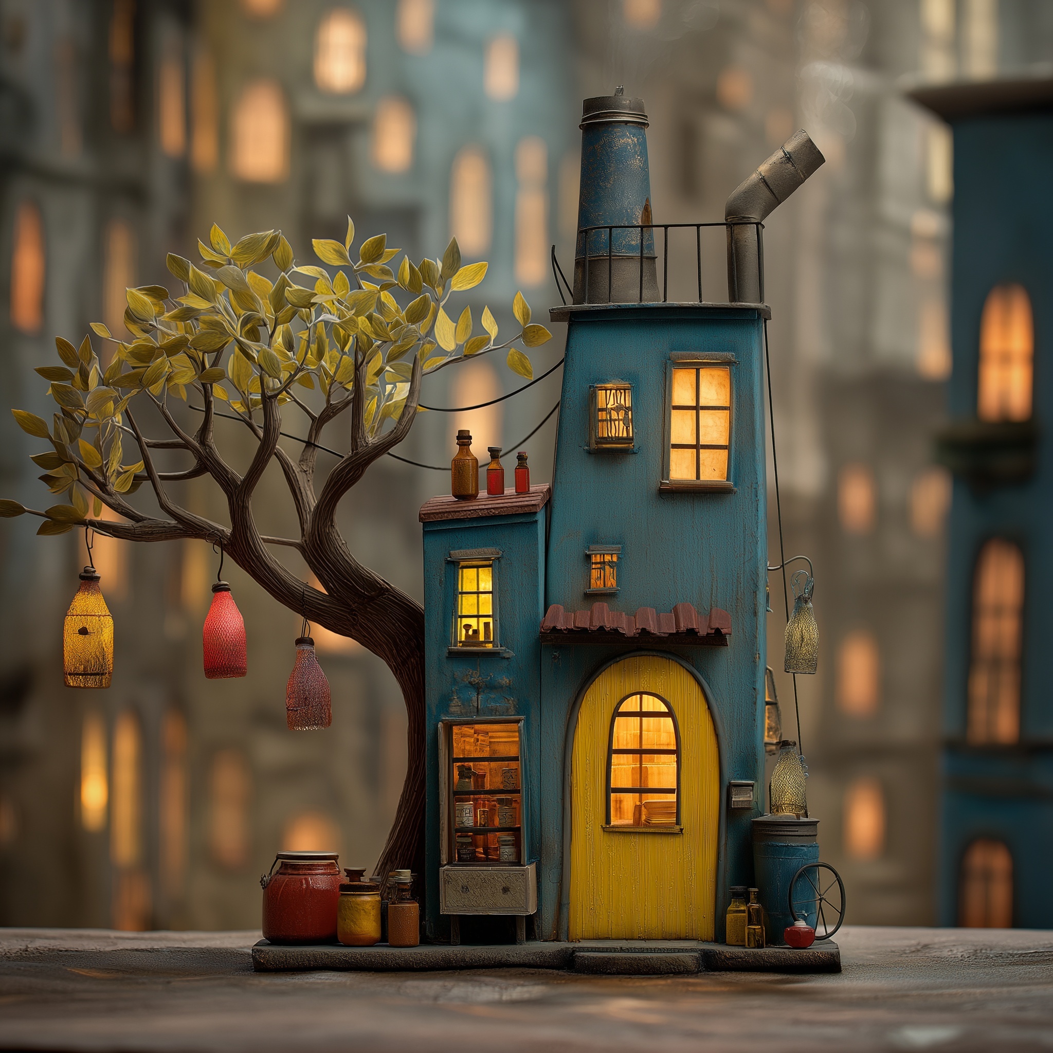 Charming Whimsical House Amid Skyscrapers