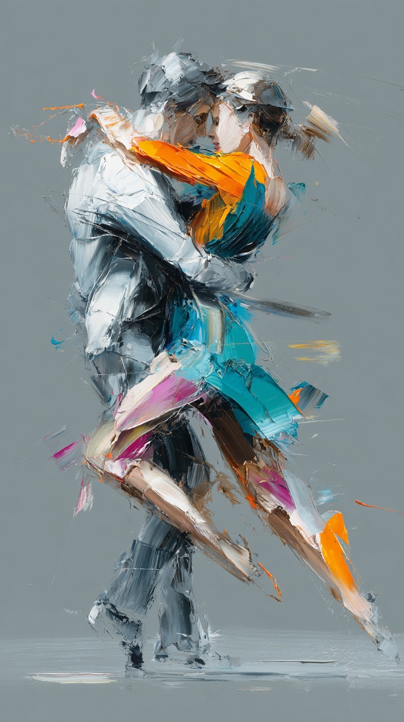 Experience Dance Through Abstract Colors and Strokes