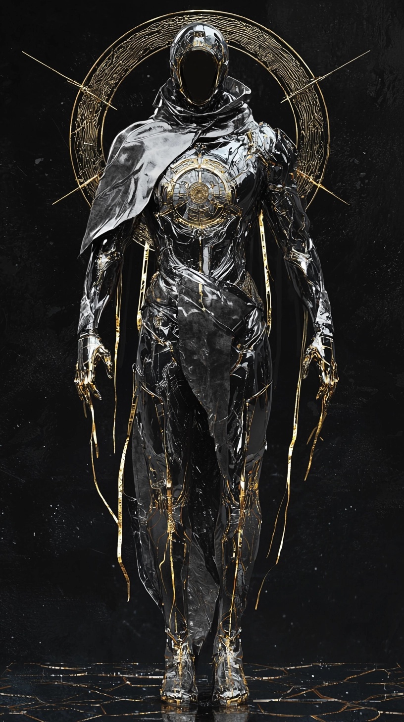 Occult Chrome Warrior: Kintsugi-Inspired Design