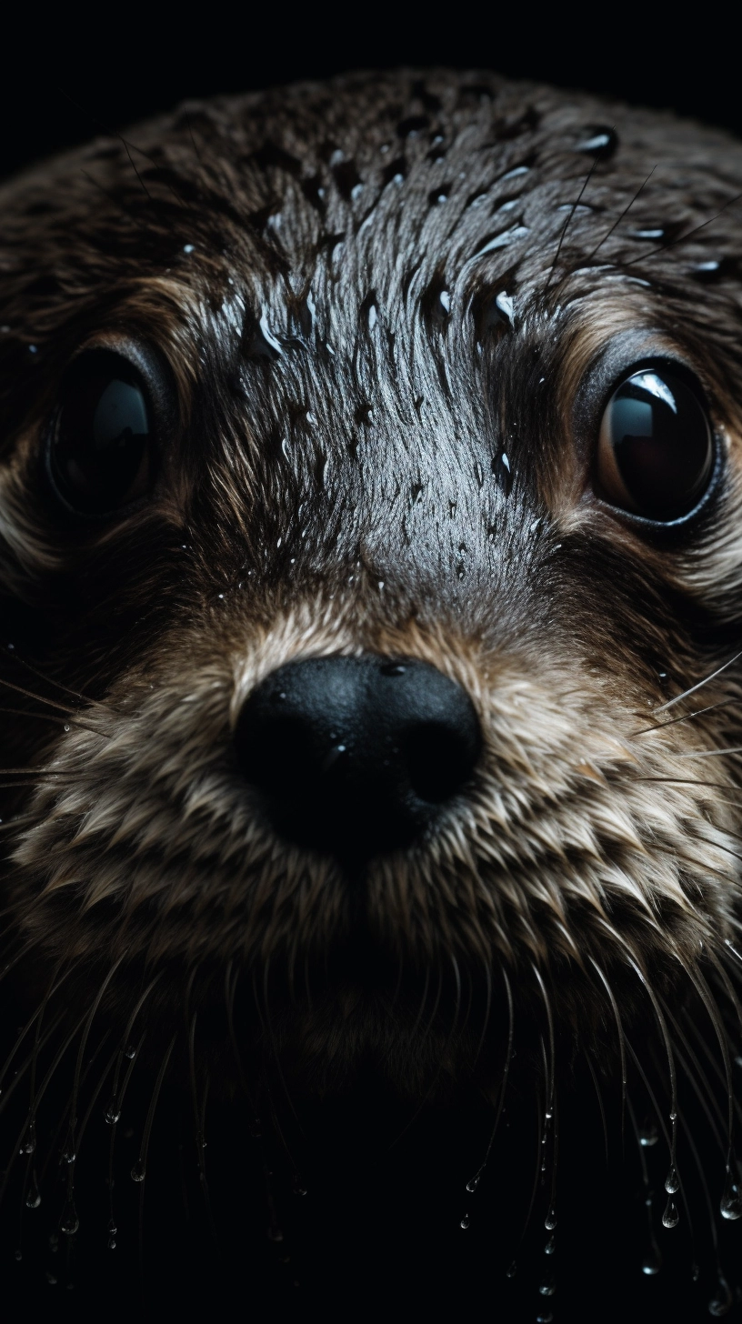 Majestic Otter Eyes: Close-Up in UHD