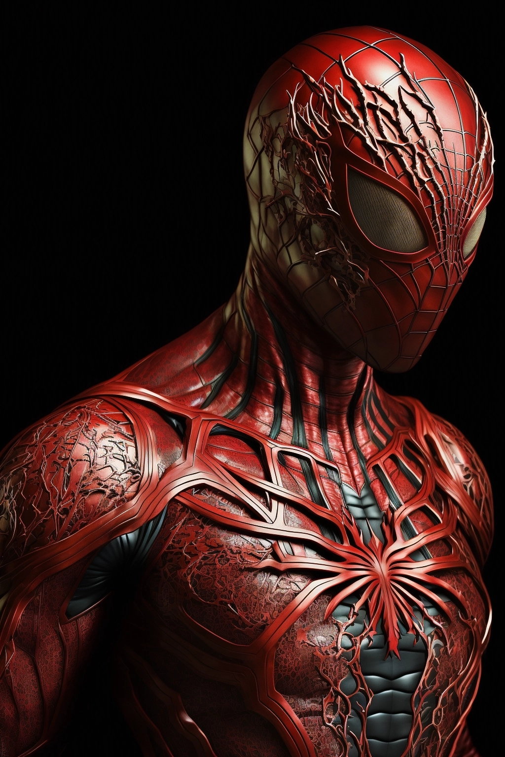 Stunning Spider-Man in Red Leather Suit