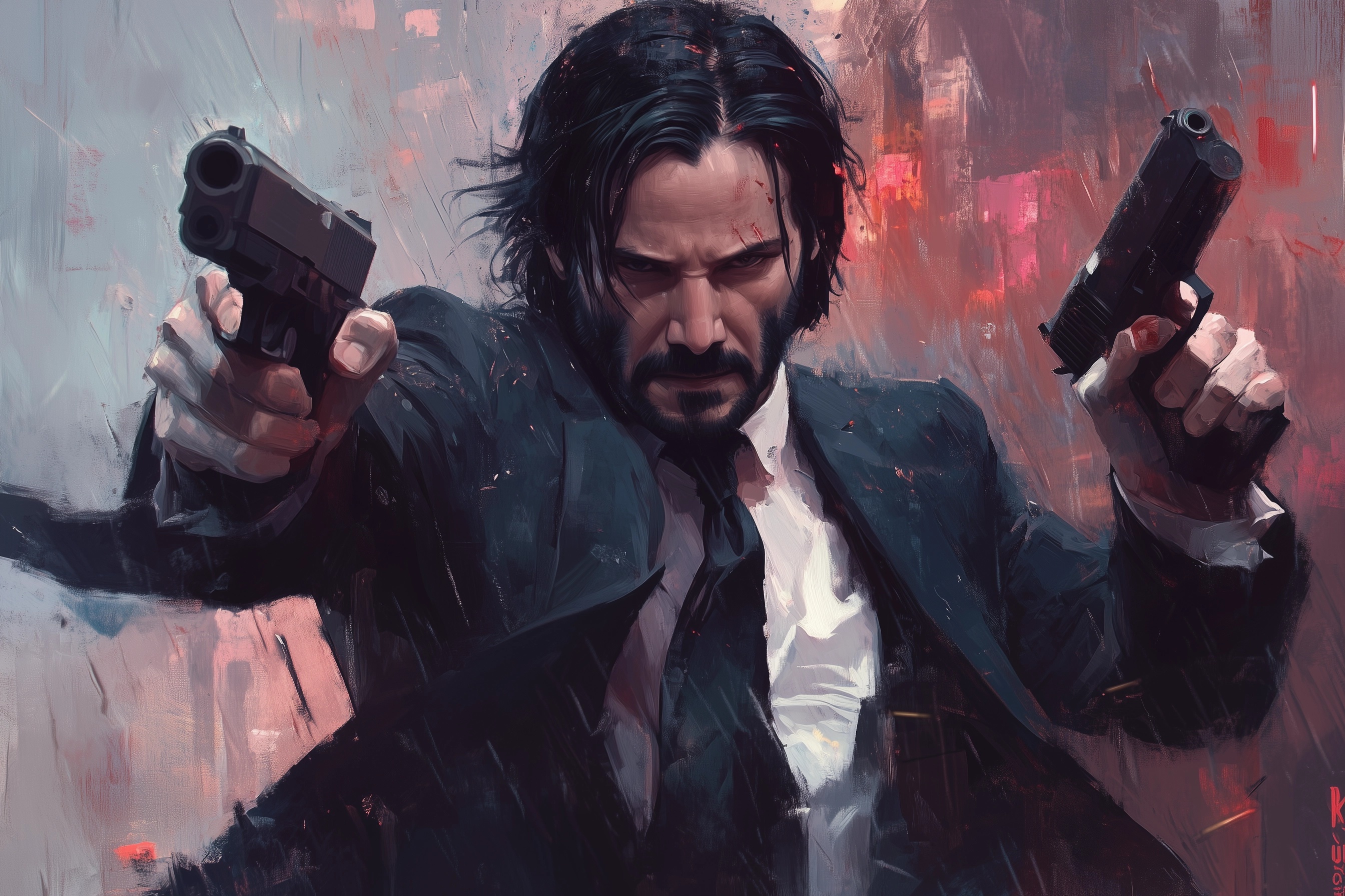 John Wick: Epic NYC Showdown in Cinematic Art