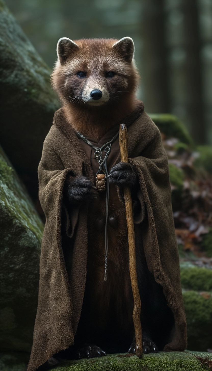 Pine Marten Shaman: Detailed Full Body View